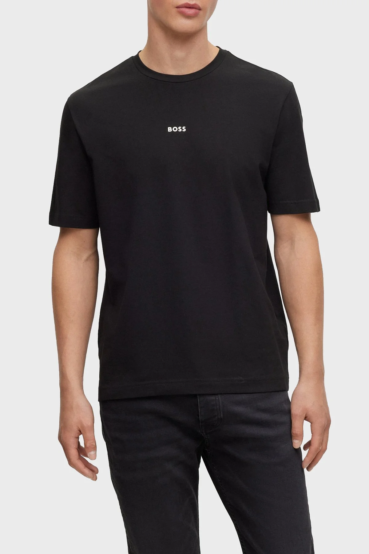Boss Pamuklu Relaxed Fit Bisiklet Yaka Erkek T Shirt 50473278 001 SİYAH - 1