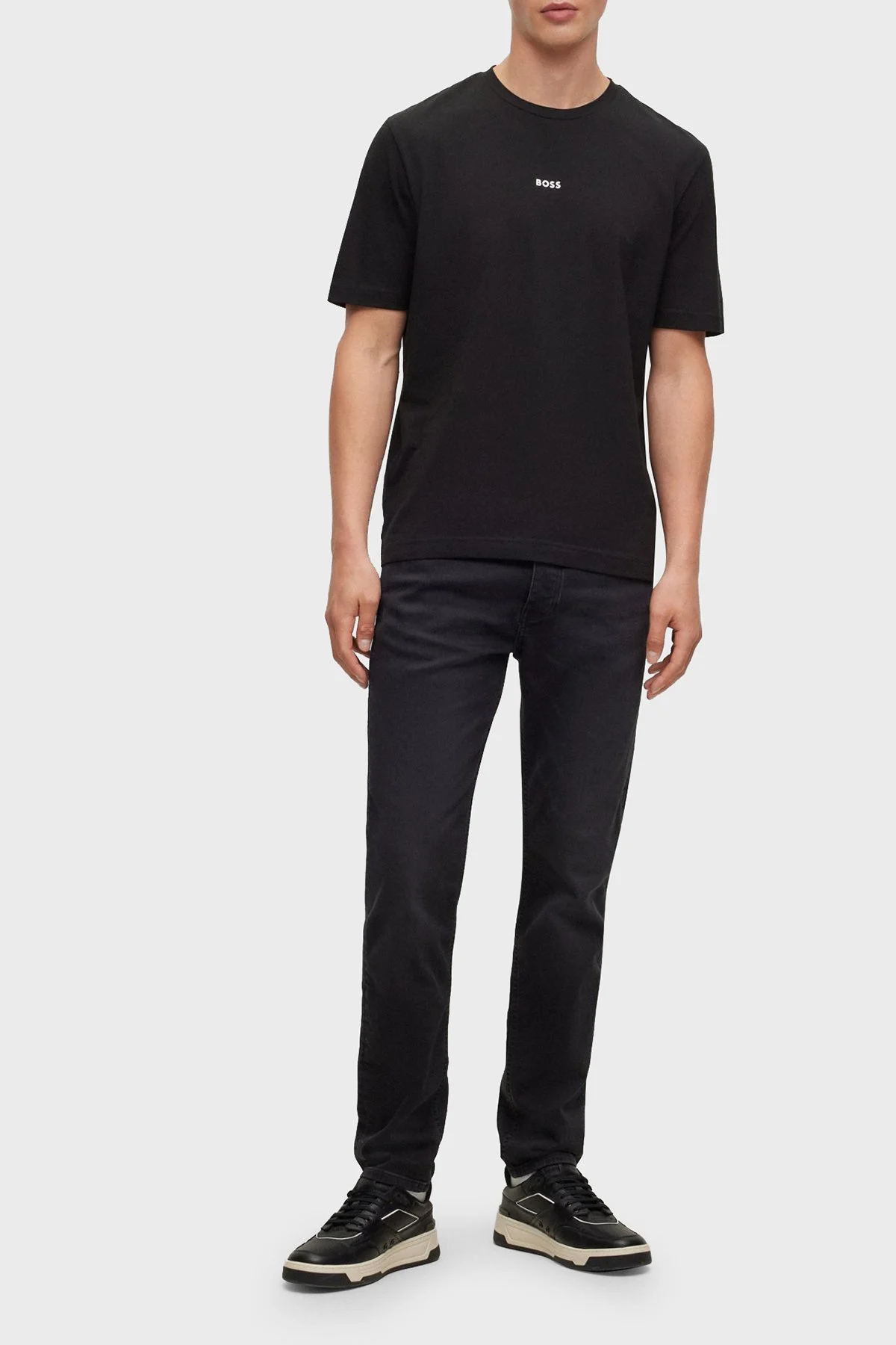 Boss Pamuklu Relaxed Fit Bisiklet Yaka Erkek T Shirt 50473278 001 SİYAH - 2