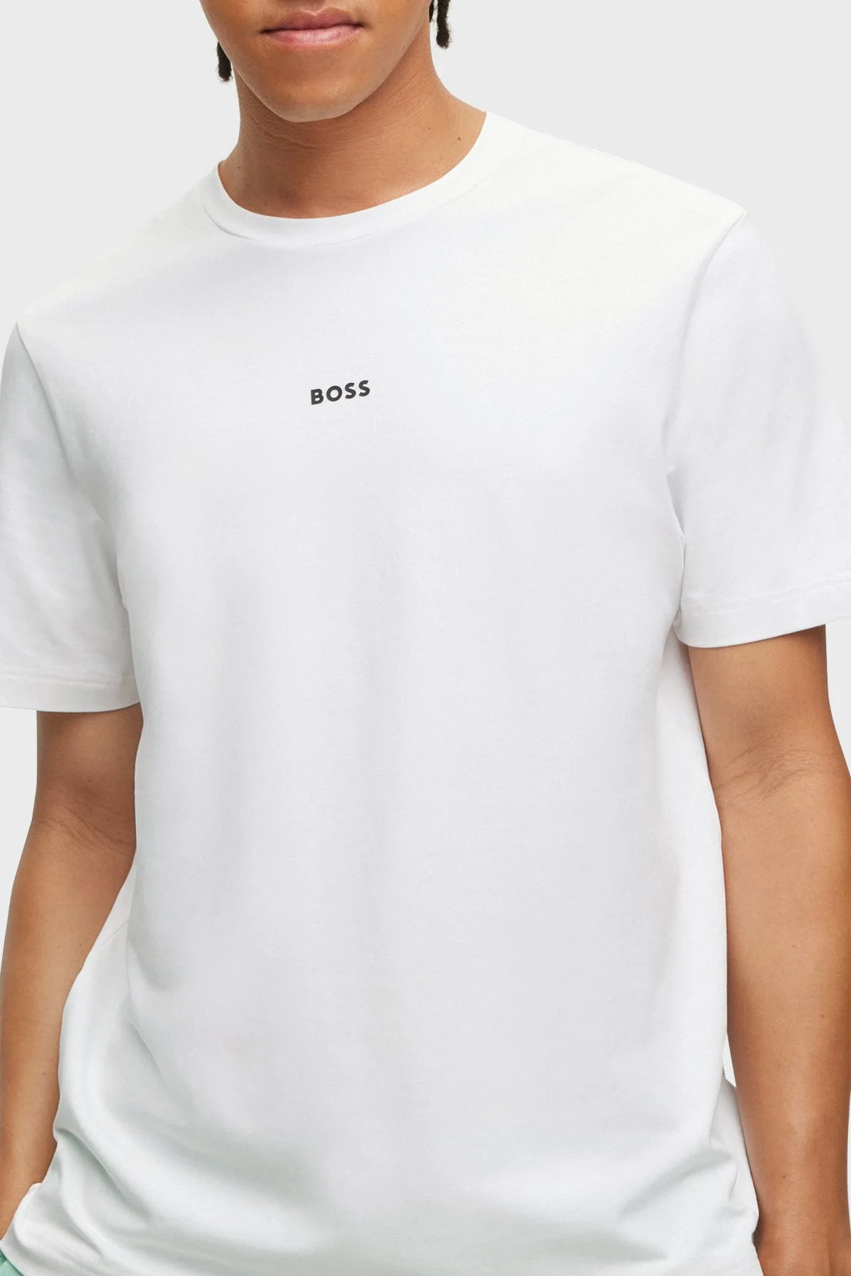 Boss Pamuklu Relaxed Fit Bisiklet Yaka Erkek T Shirt 50473278 100 BEYAZ - 4