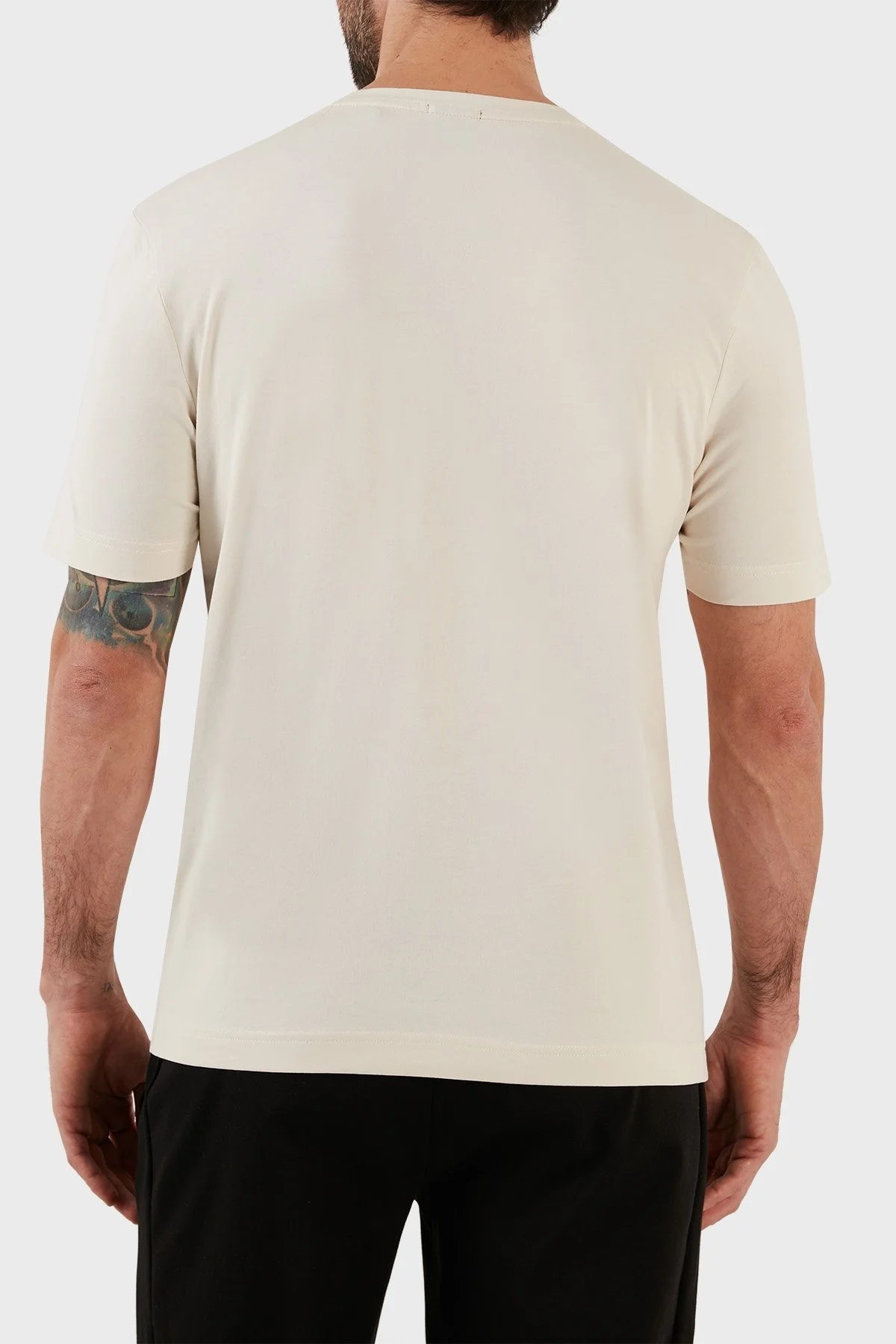 Boss Pamuklu Relaxed Fit Bisiklet Yaka Erkek T Shirt 50473278 131 BEJ - 5