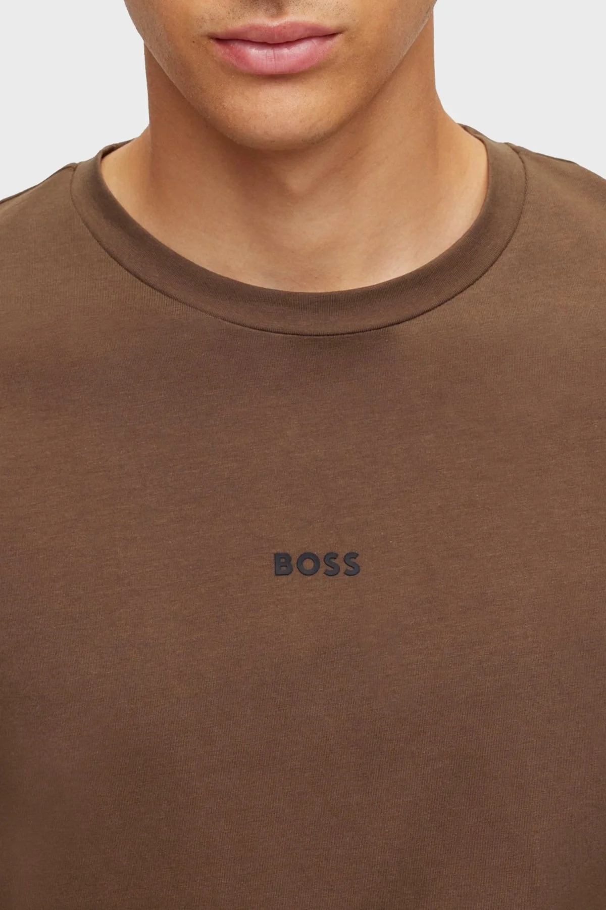 Boss Pamuklu Relaxed Fit Bisiklet Yaka Erkek T Shirt 50473278 217 KAHVE - 3