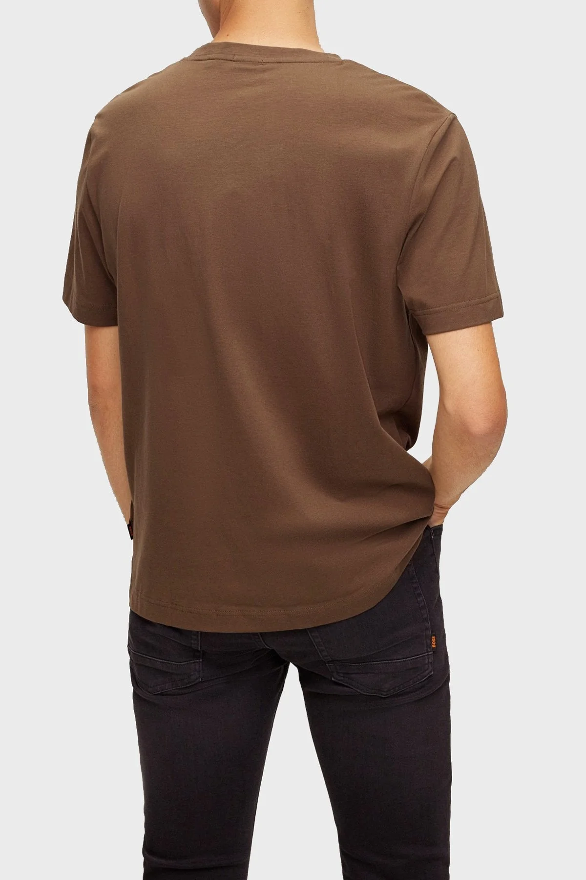 Boss Pamuklu Relaxed Fit Bisiklet Yaka Erkek T Shirt 50473278 217 KAHVE - 4