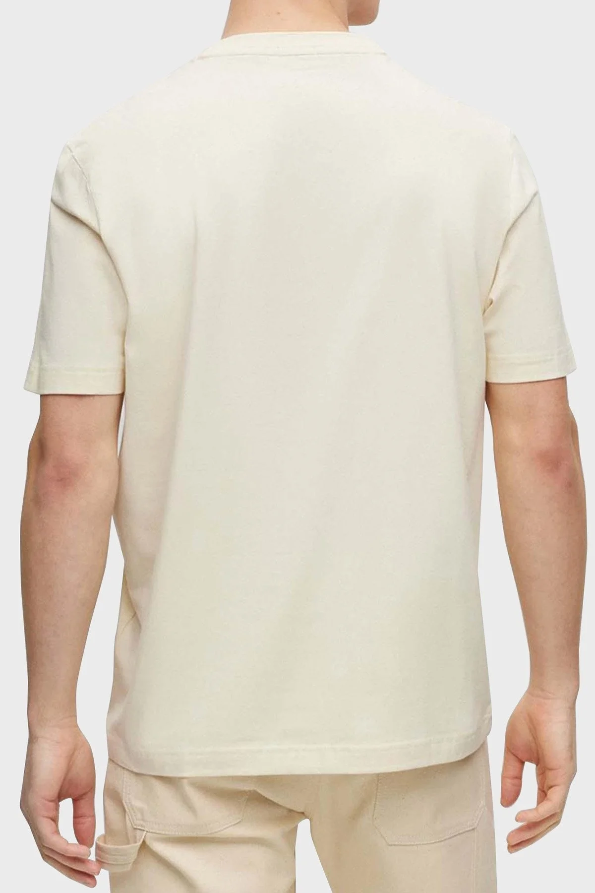 Boss Pamuklu Relaxed Fit Bisiklet Yaka Erkek T Shirt 50473278 277 BEJ - 2