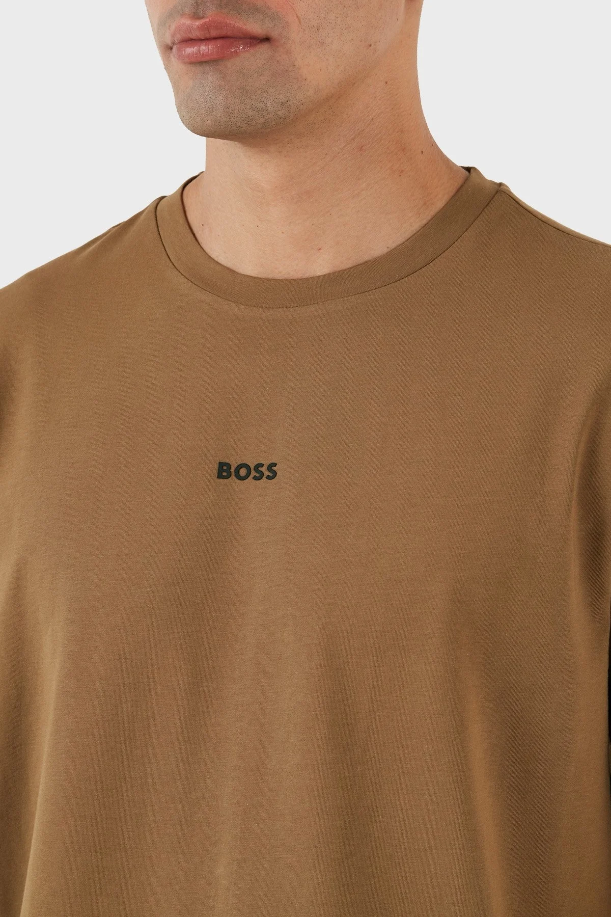 Boss Pamuklu Relaxed Fit Bisiklet Yaka Erkek T Shirt 50473278 280 KAHVE - 4