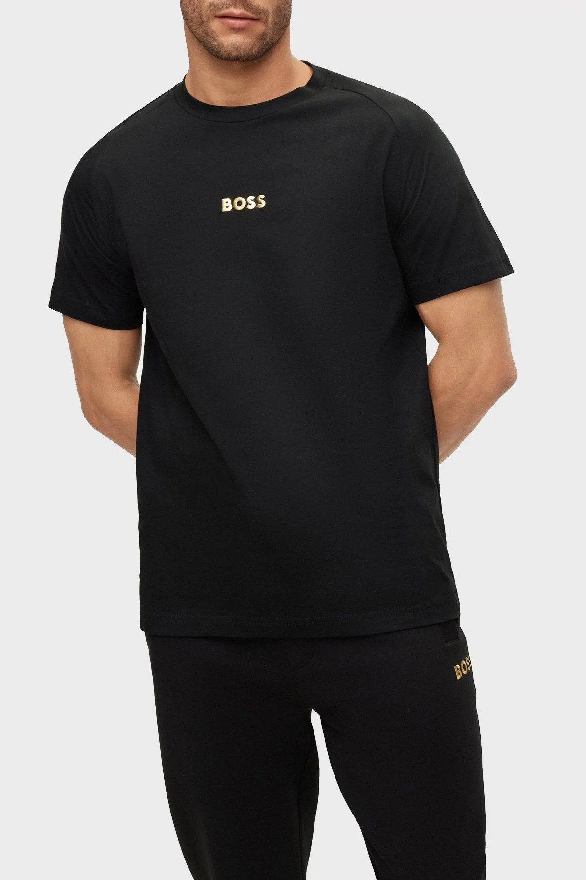 Boss Pamuklu Relaxed Fit Bisiklet Yaka Erkek T Shirt 50483759 001 SİYAH - 1