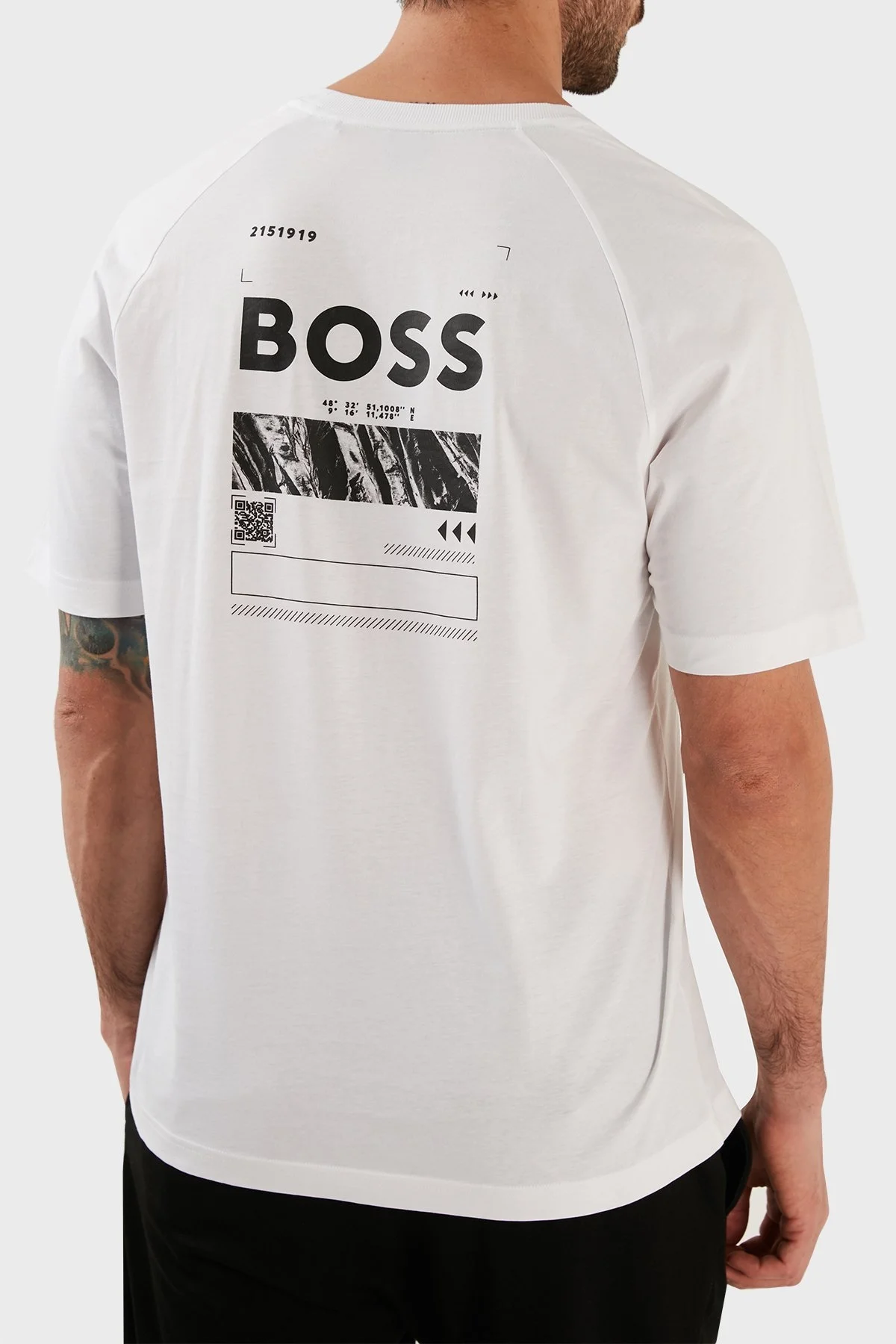 Boss Pamuklu Relaxed Fit Bisiklet Yaka Erkek T Shirt 50483759 100 BEYAZ - 2