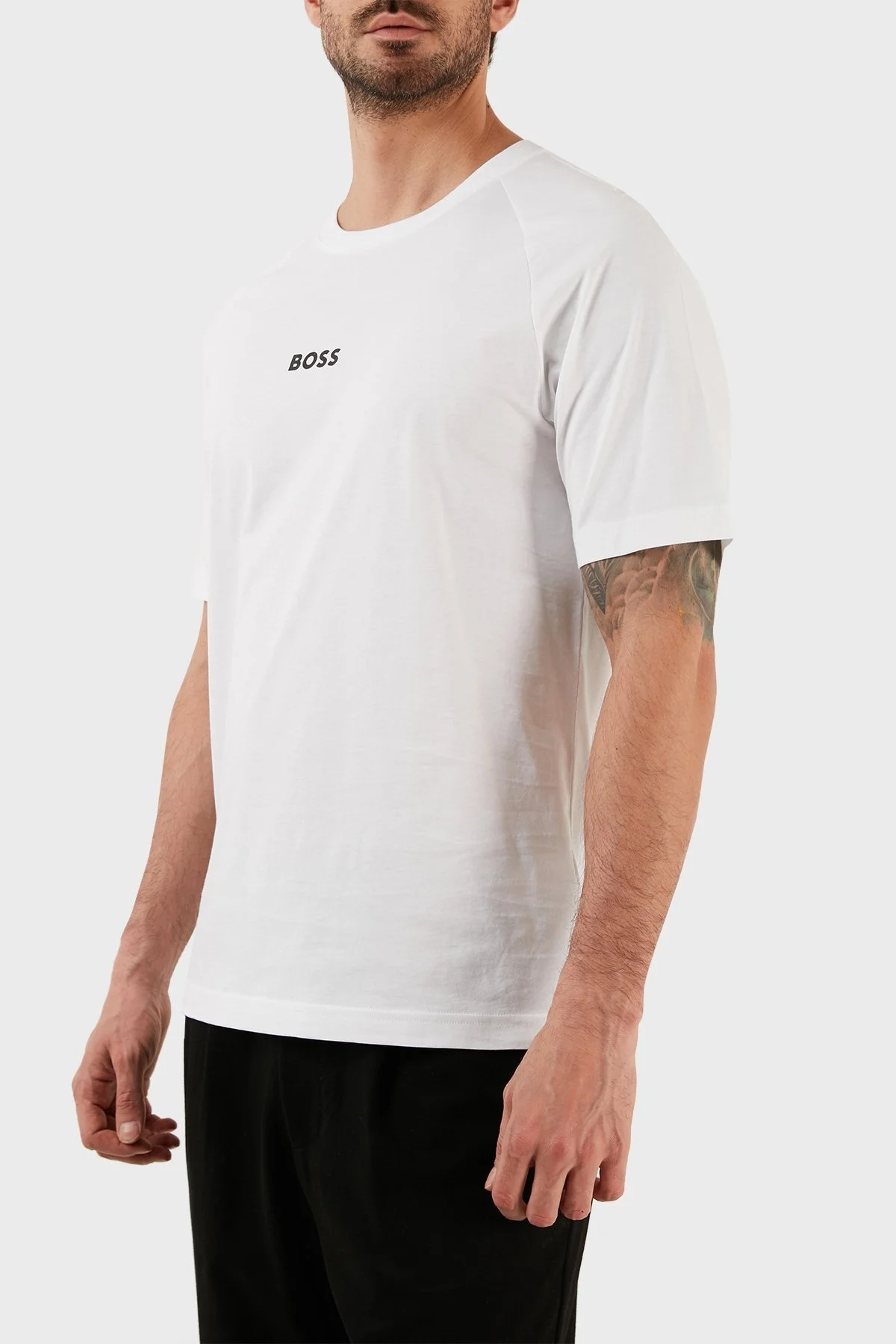 Boss Pamuklu Relaxed Fit Bisiklet Yaka Erkek T Shirt 50483759 100 BEYAZ - 3