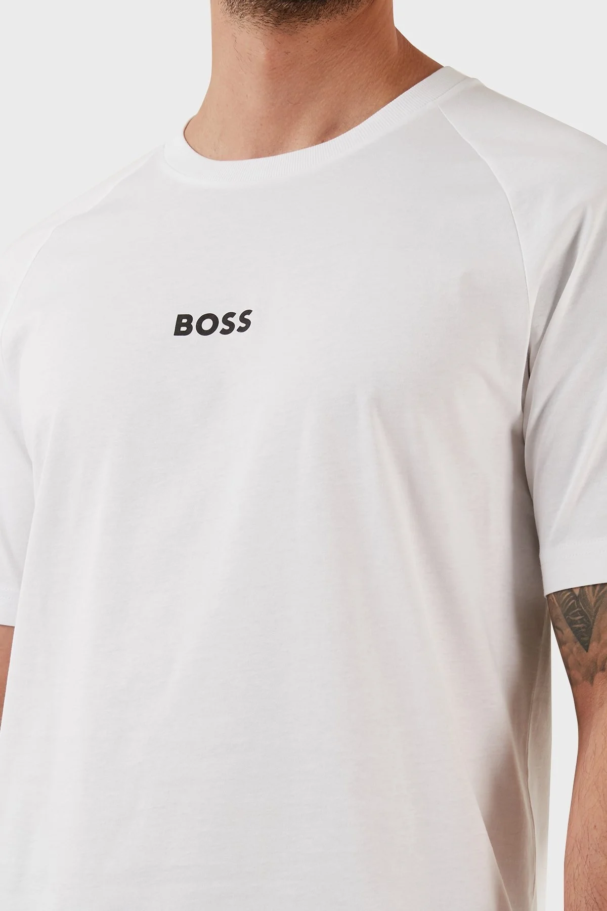 Boss Pamuklu Relaxed Fit Bisiklet Yaka Erkek T Shirt 50483759 100 BEYAZ - 5