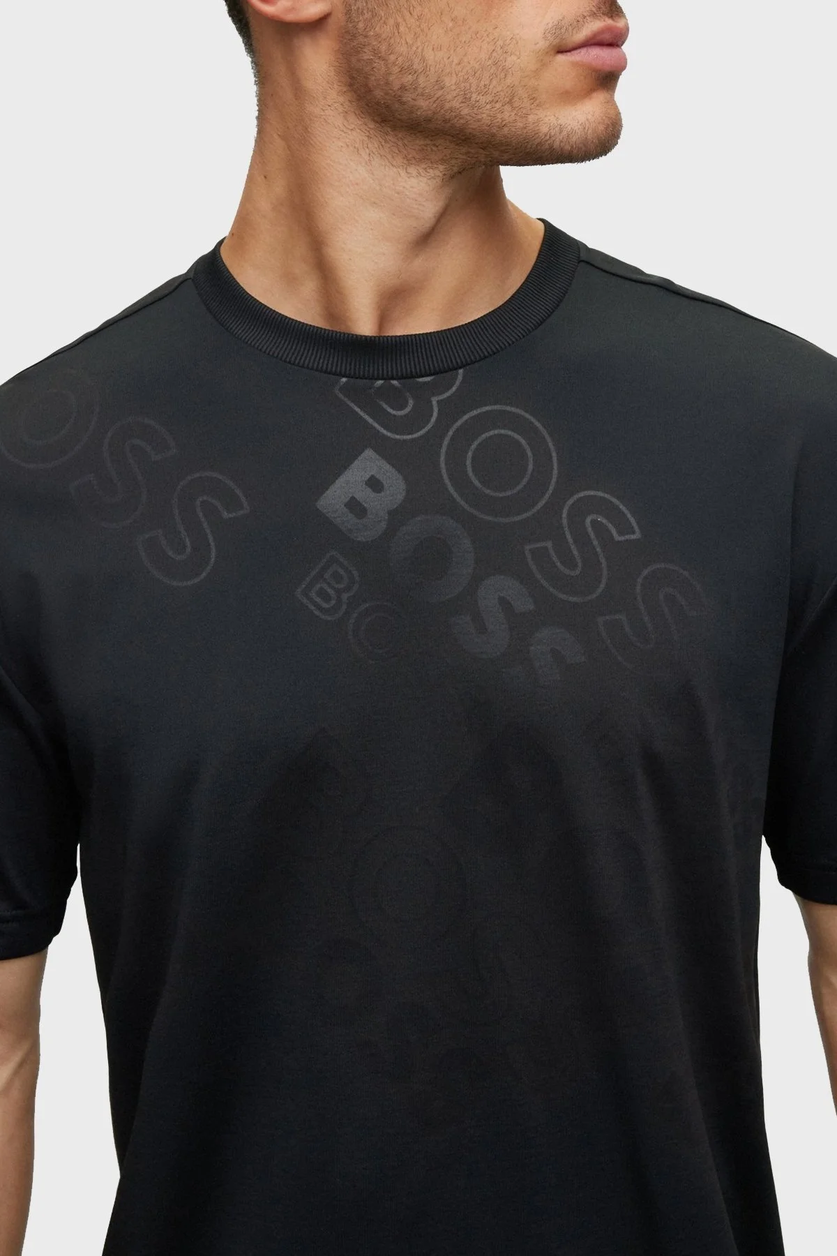 Boss Pamuklu Relaxed Fit Bisiklet Yaka Erkek T Shirt 50488788 001 SİYAH - 4