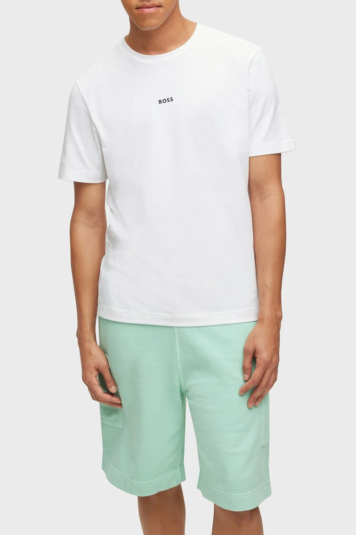 Boss Pamuklu Relaxed Fit Bisiklet Yaka Erkek T Shirt S 50473278 100 BEYAZ - 6