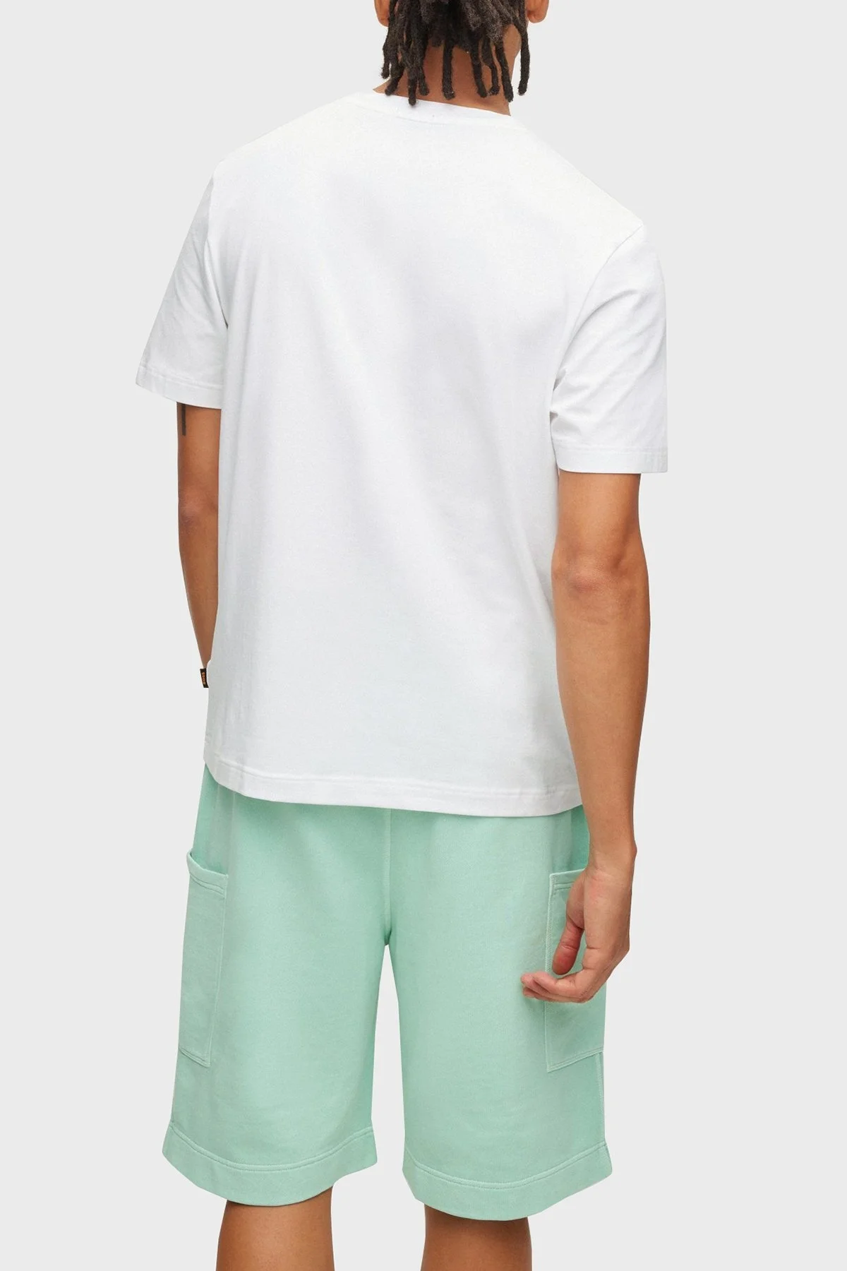 Boss Pamuklu Relaxed Fit Bisiklet Yaka Erkek T Shirt S 50473278 100 BEYAZ - 7