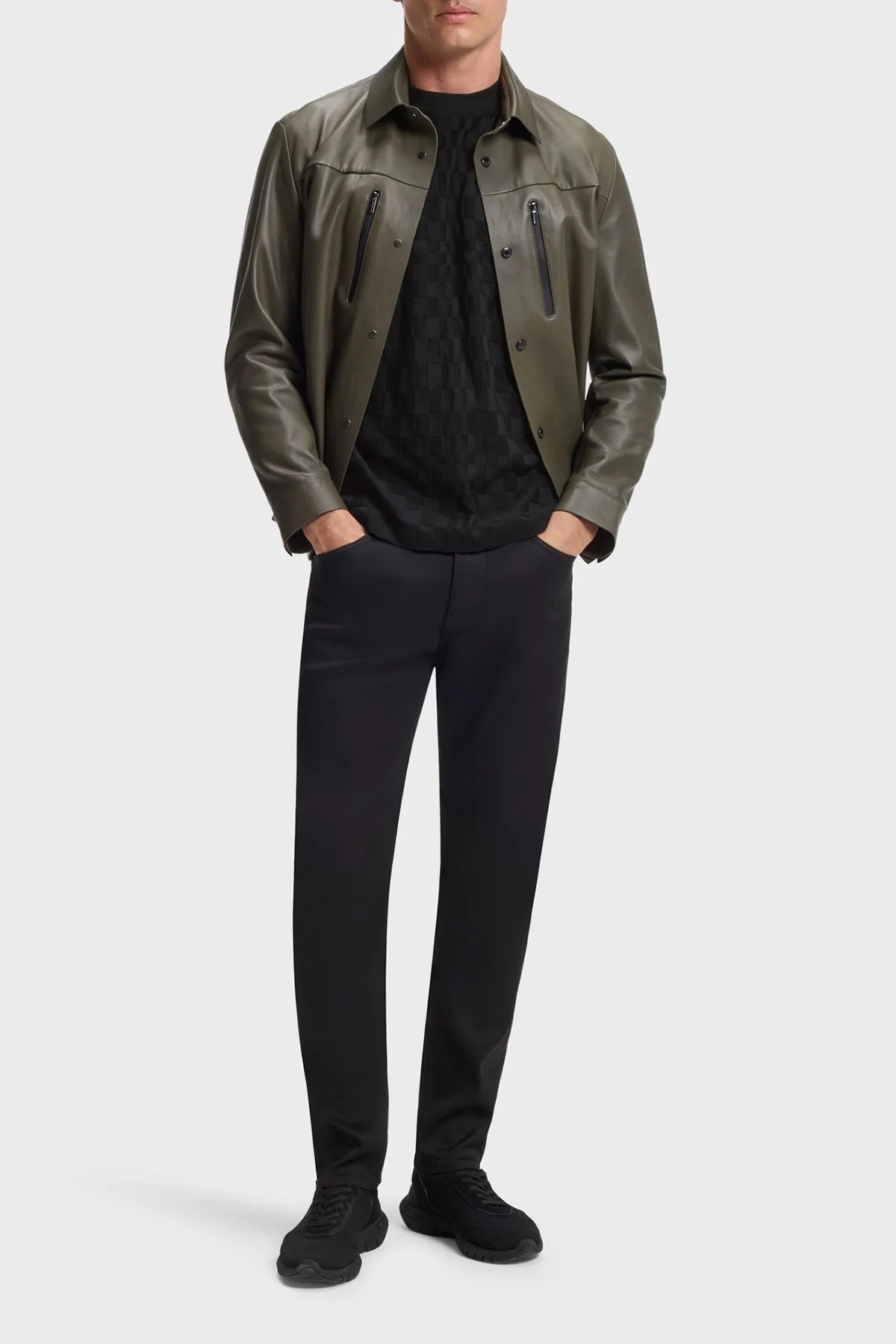 Boss Pamuklu Relaxed Fit Bisiklet Yaka Jakarlı Erkek T Shirt 50559821 001 SİYAH - 2