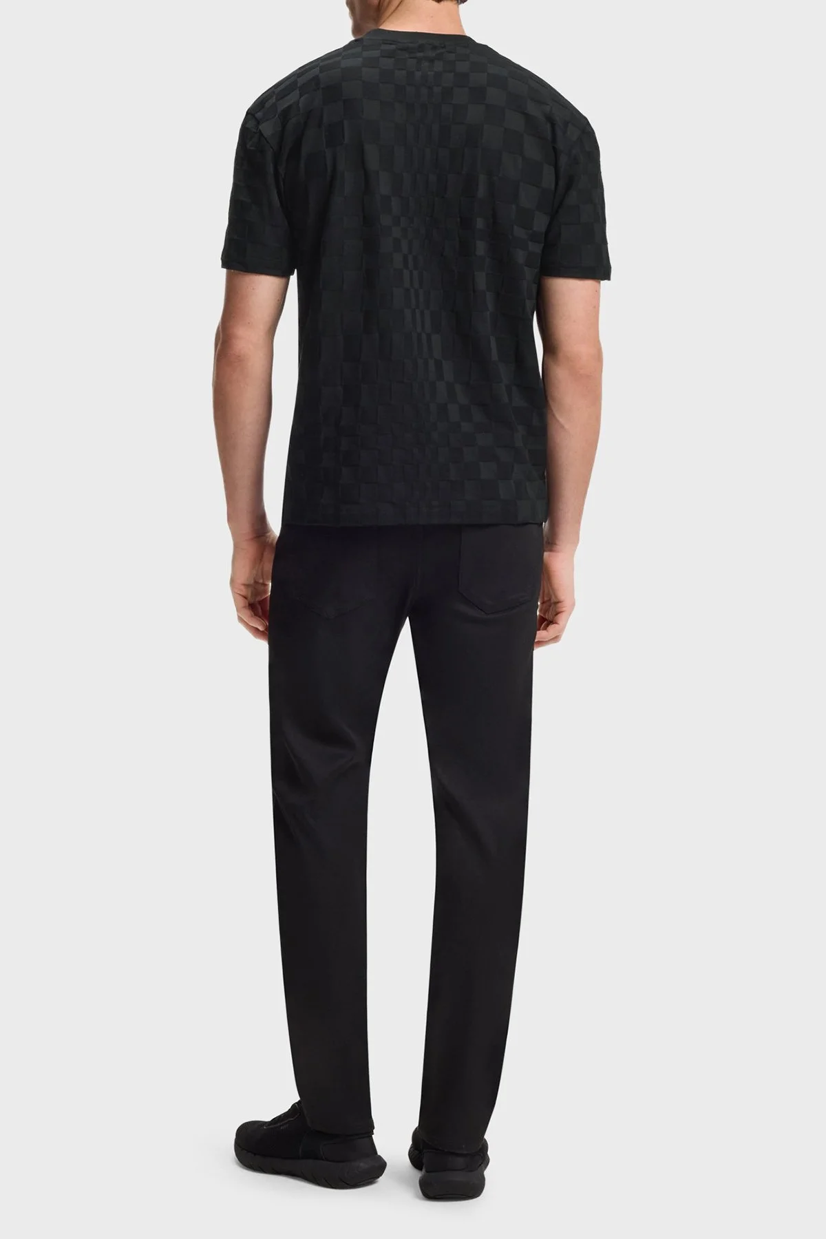 Boss Pamuklu Relaxed Fit Bisiklet Yaka Jakarlı Erkek T Shirt 50559821 001 SİYAH - 3