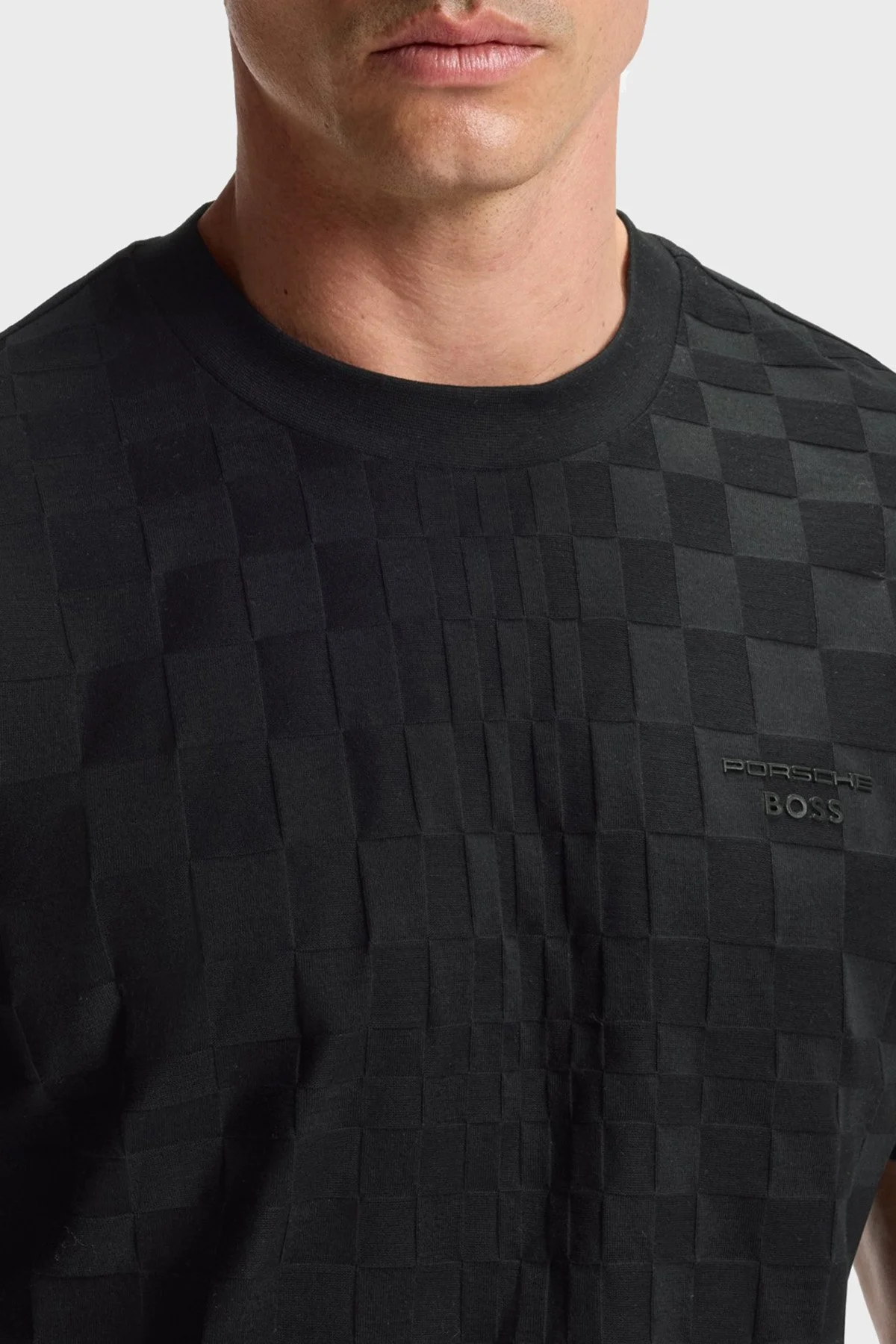 Boss Pamuklu Relaxed Fit Bisiklet Yaka Jakarlı Erkek T Shirt 50559821 001 SİYAH - 4