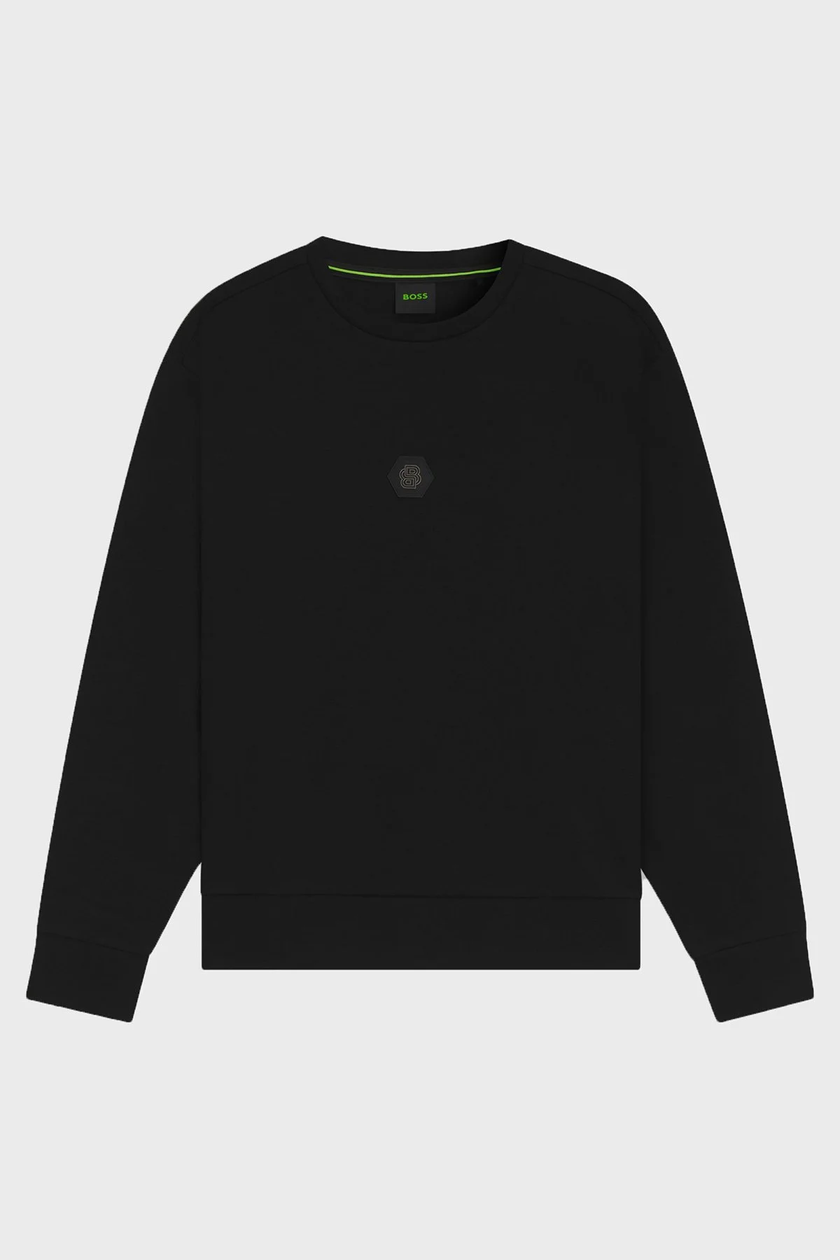 Boss Pamuklu Relaxed Fit Bisiklet Yaka Logolu Erkek Sweat 50543859 001 SİYAH - 5