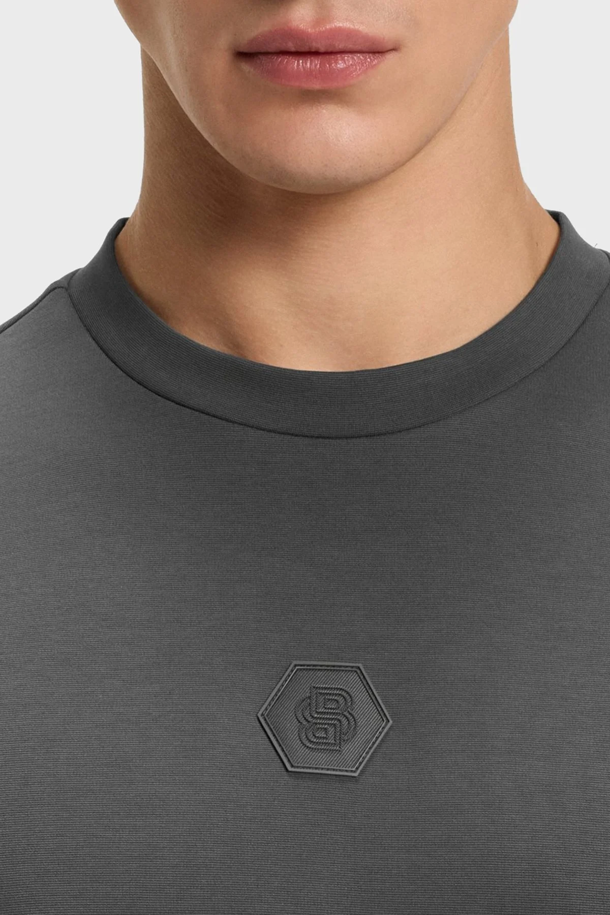 Boss Pamuklu Relaxed Fit Bisiklet Yaka Logolu Erkek Sweat 50543859 027 KOYU GRİ - 4