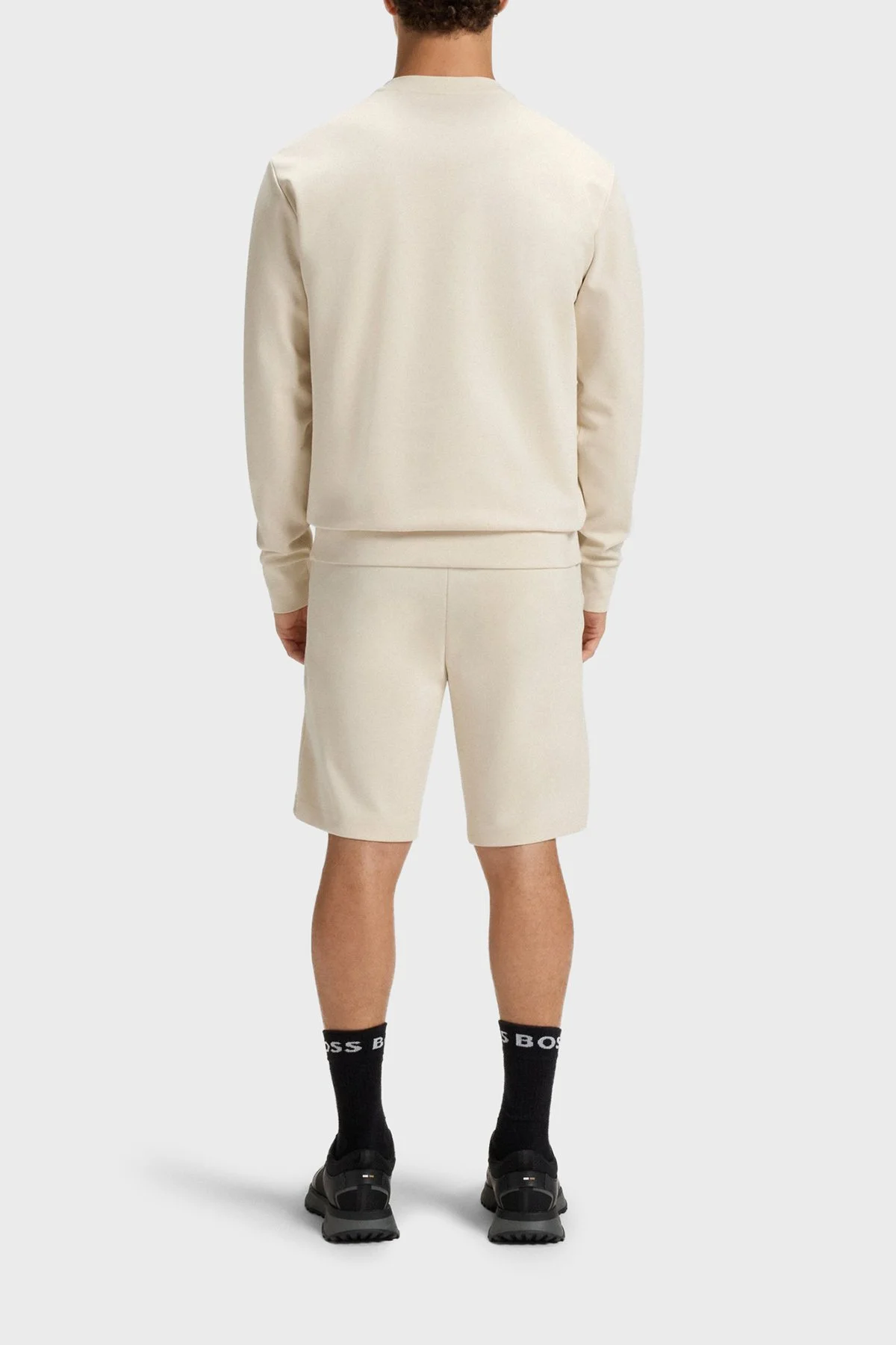 Boss Pamuklu Relaxed Fit Bisiklet Yaka Logolu Erkek Sweat 50543859 131 BEJ - 3