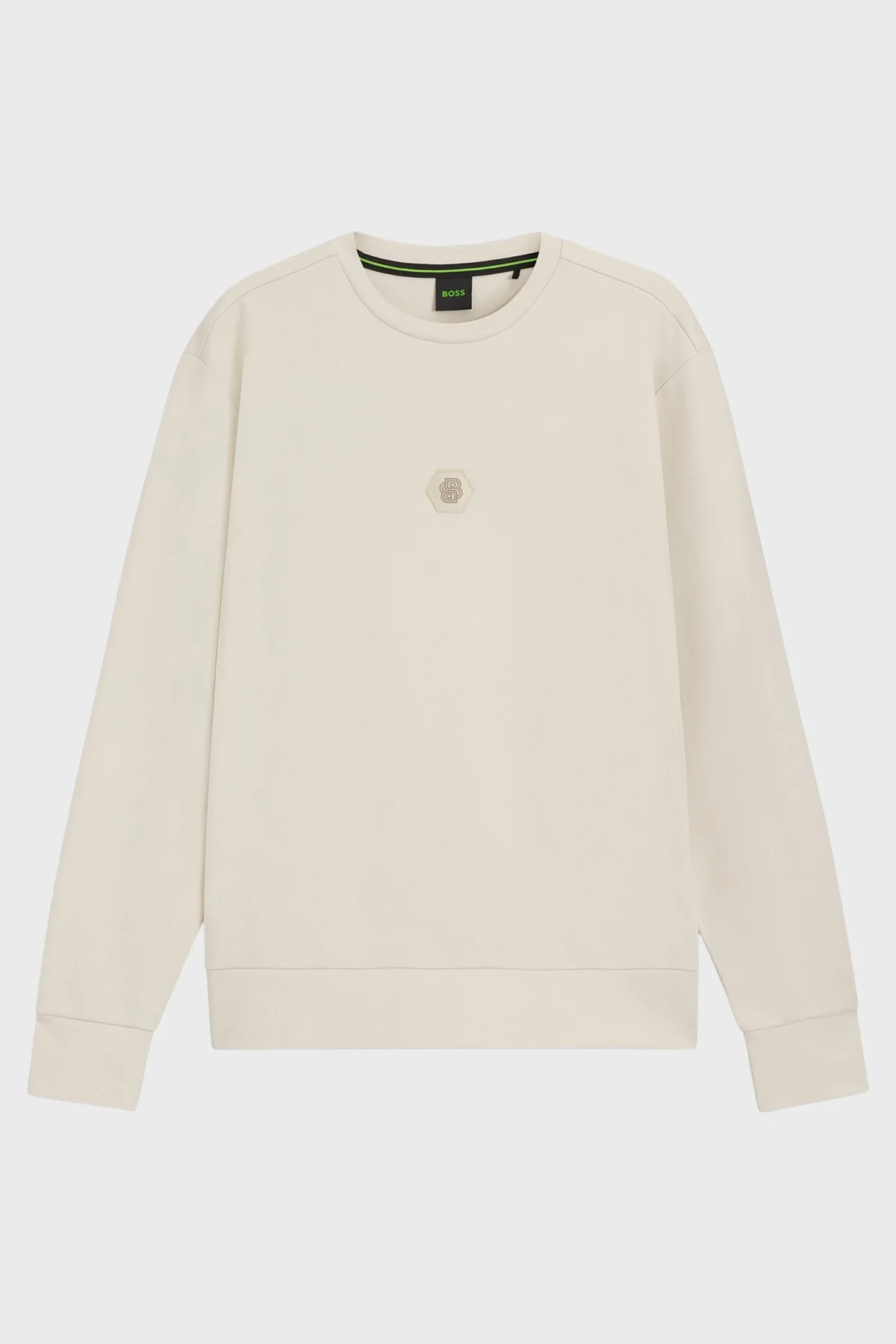 Boss Pamuklu Relaxed Fit Bisiklet Yaka Logolu Erkek Sweat 50543859 131 BEJ - 5