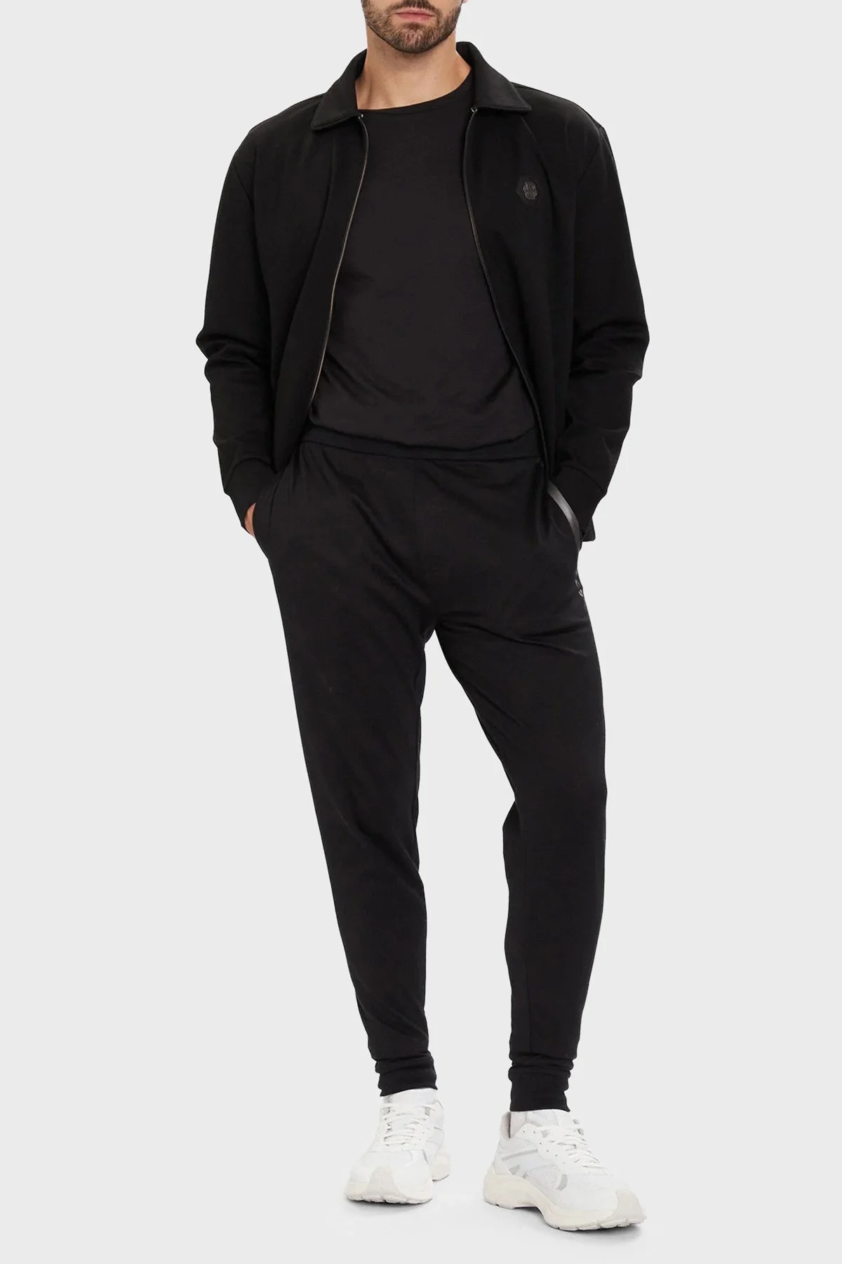 Boss Pamuklu Relaxed Fit Ceket Yaka Logolu Fermuarlı Erkek Sweat 50543881 001 SİYAH - 2