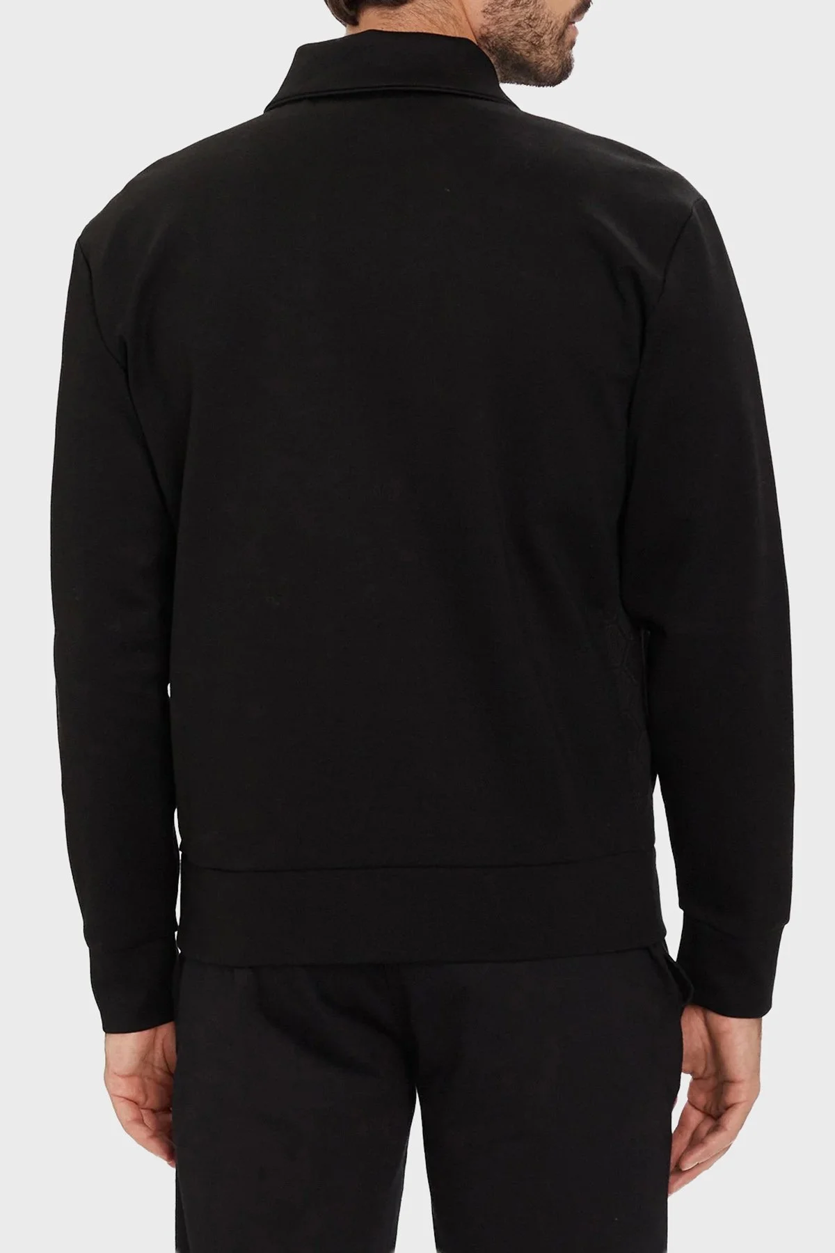 Boss Pamuklu Relaxed Fit Ceket Yaka Logolu Fermuarlı Erkek Sweat 50543881 001 SİYAH - 3