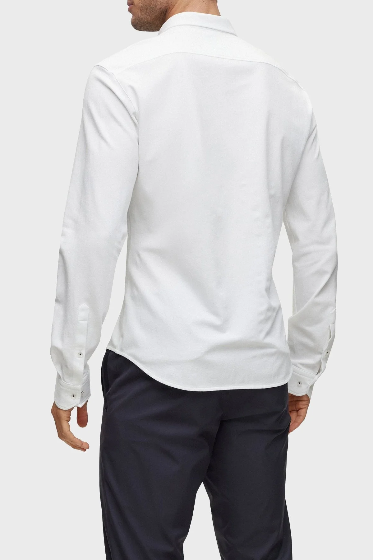 Boss Pamuklu Relaxed Fit Düğmeli Yaka Erkek Gömlek 50483752 100 BEYAZ - 2