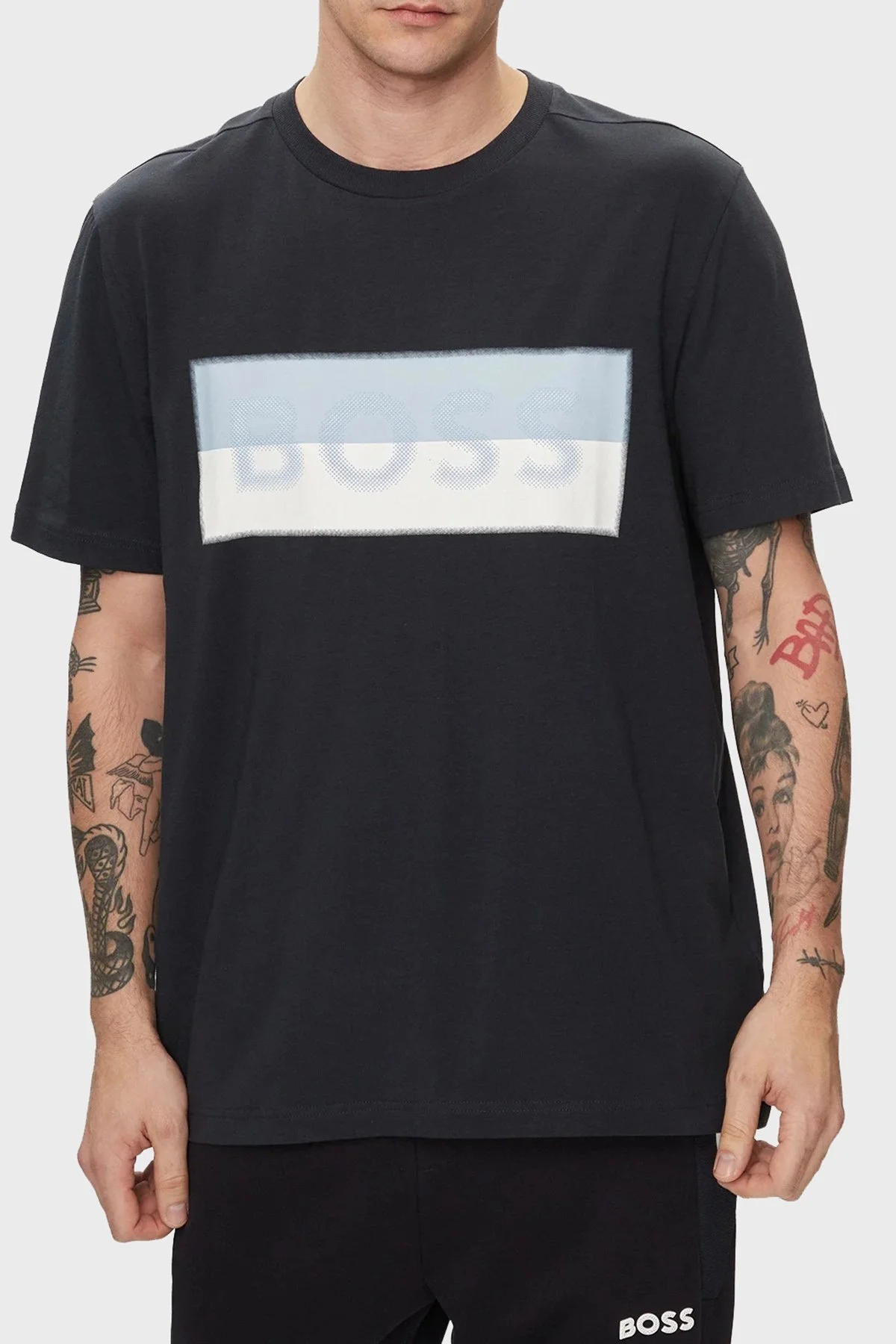 Boss Pamuklu Bisiklet Yaka Regular Fit Erkek T Shirt 50512998 402 LACİVERT - 1