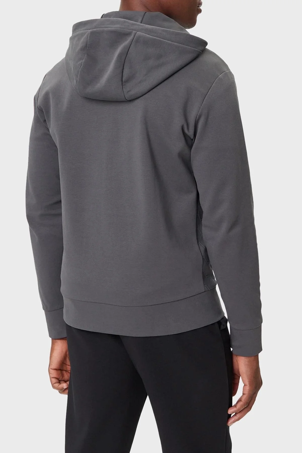 Boss Pamuklu Relaxed Fit Kapüşonlu Fermuarlı Erkek Sweat 50545581 027 KOYU GRİ - 3