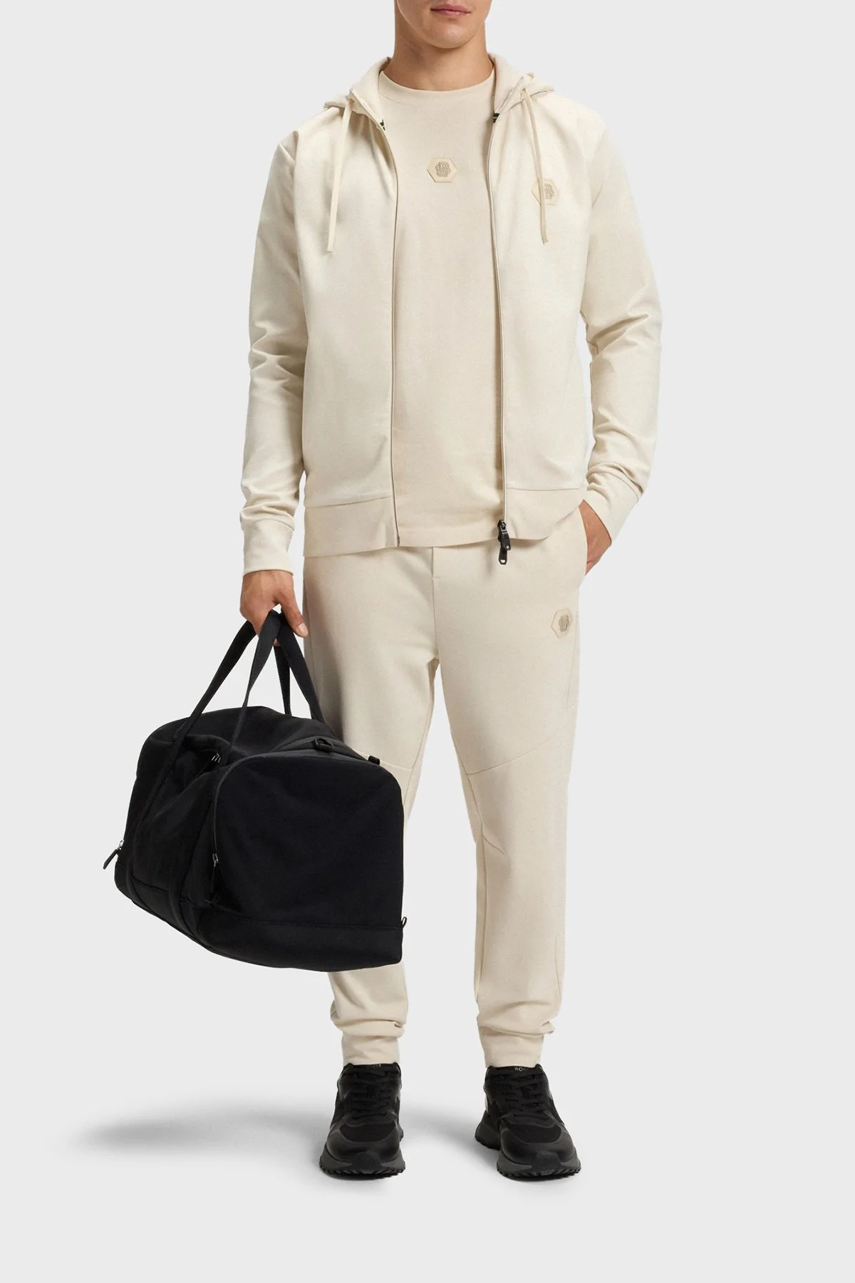 Boss Pamuklu Relaxed Fit Kapüşonlu Fermuarlı Erkek Sweat 50545581 131 BEJ - 2