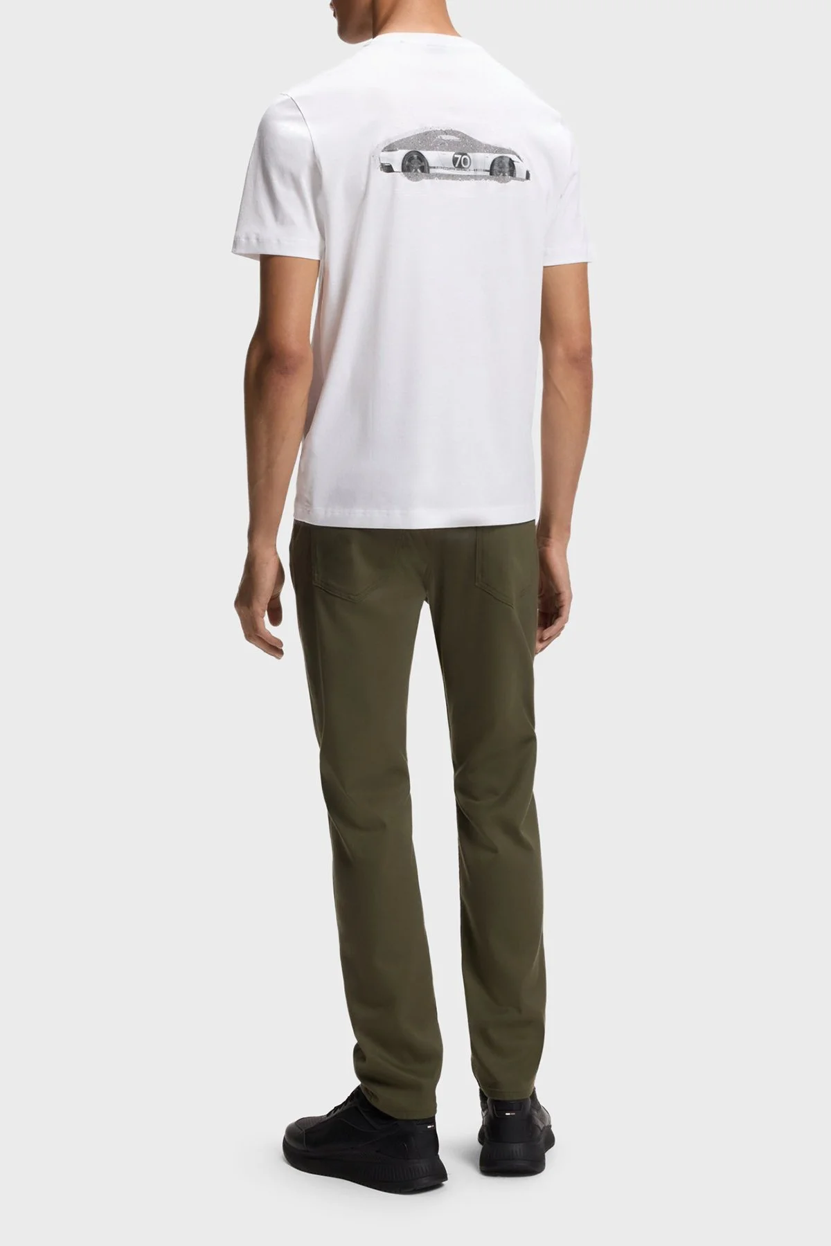 Boss Pamuklu Sırt Baskılı Regular Fit Bisiklet Yaka Erkek T Shirt 50561856 100 BEYAZ - 3