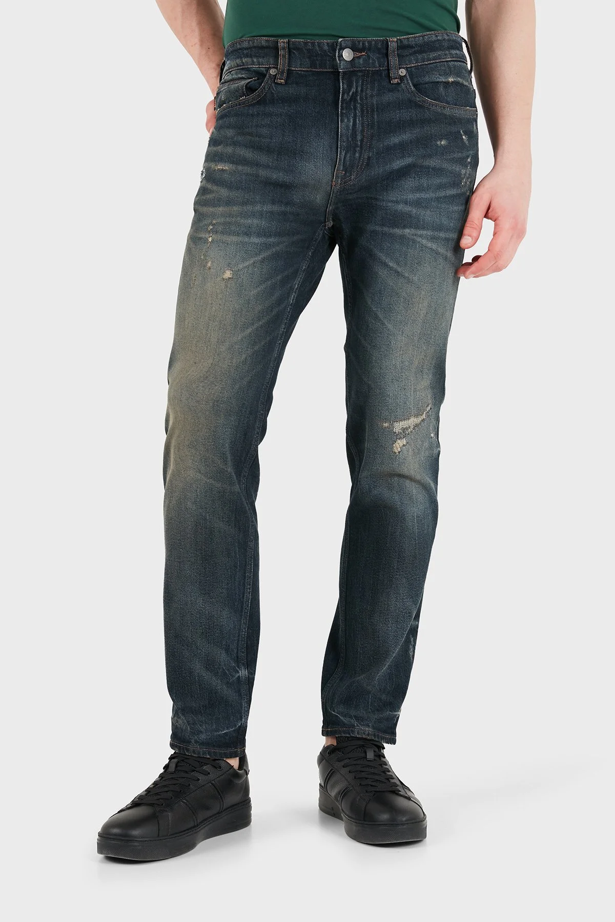 Boss Pamuklu Slim Fit Dar Paça Jeans Erkek Kot Pantolon 50553427 405 LACİVERT - 4