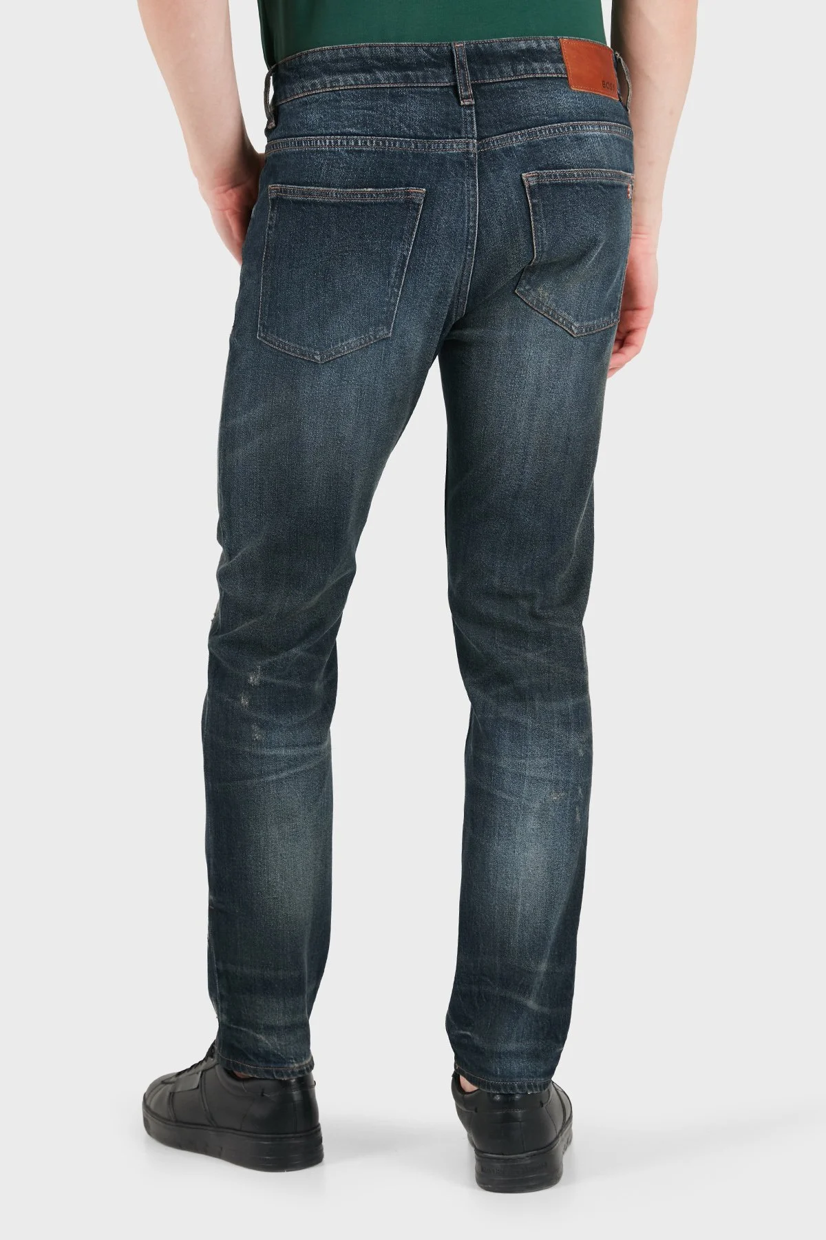 Boss Pamuklu Slim Fit Dar Paça Jeans Erkek Kot Pantolon 50553427 405 LACİVERT - 3
