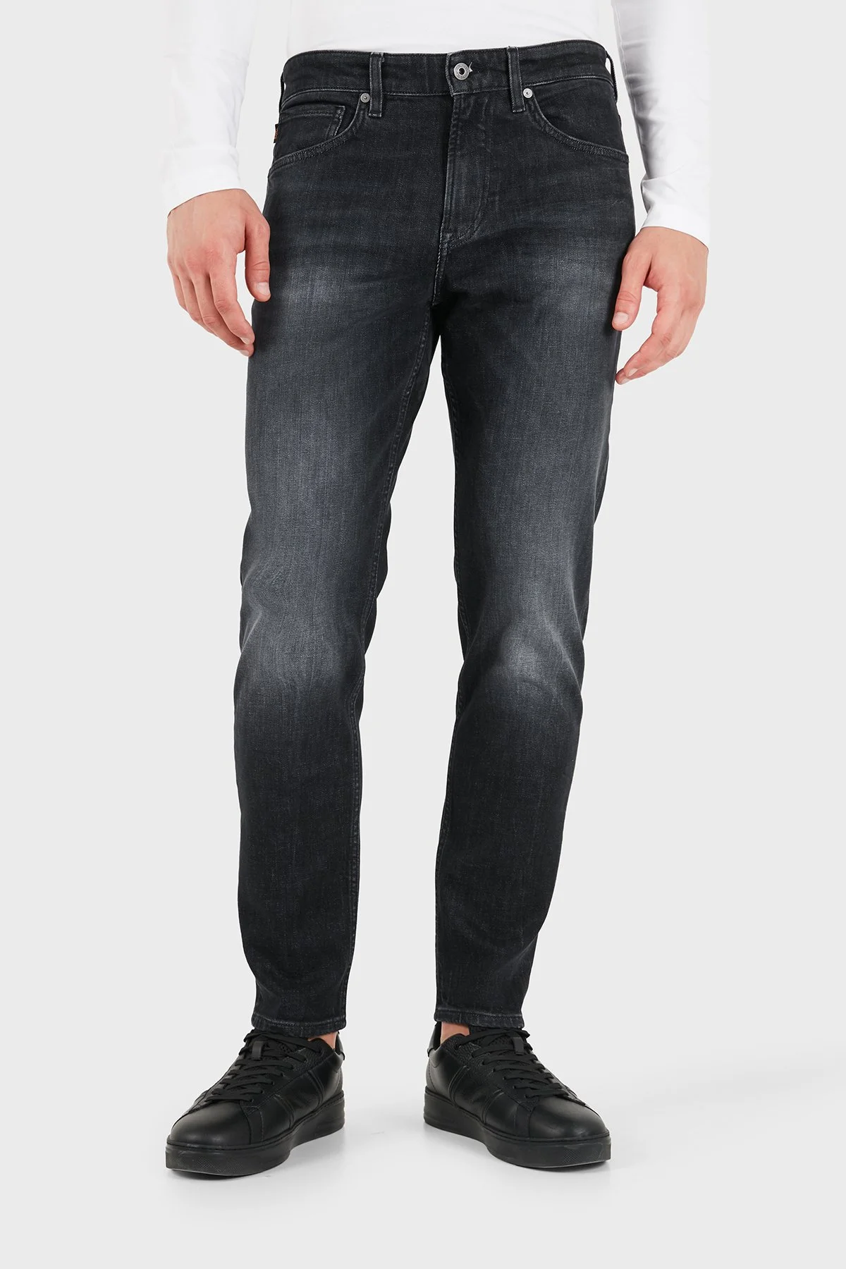 Boss Pamuklu Slim Fit Dar Paça Jeans Erkek Kot Pantolon 50565988 025 Koyu antrasit - 1