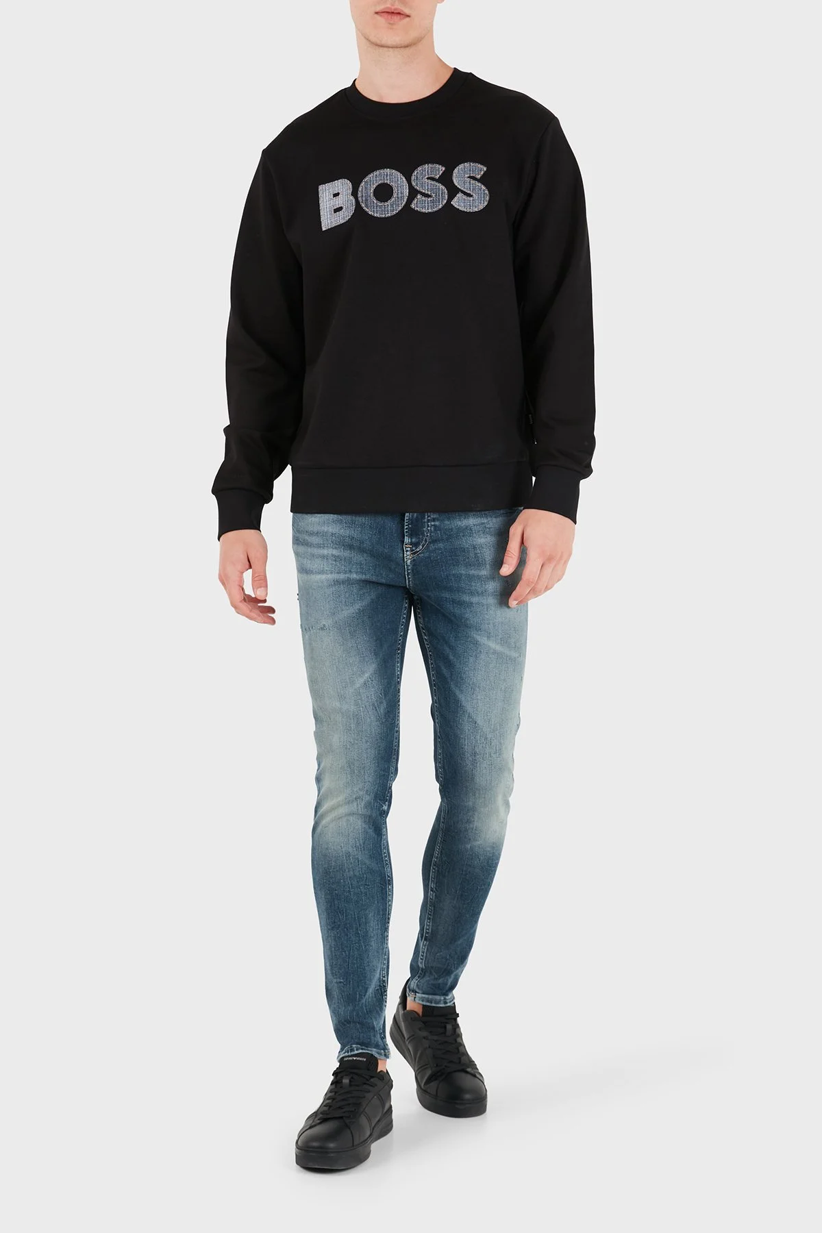 Boss Pamuklu Slim Fit Dar Paça Jeans Erkek Kot Pantolon 50566096 436 Lacivert - 2
