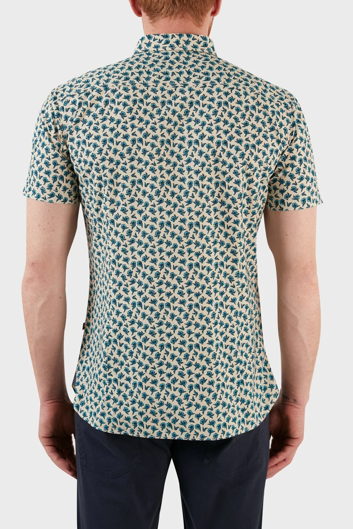 Boss Pamuklu Slim Fit Desenli Erkek Gömlek 50467446 132 MAVİ-BEJ - 2