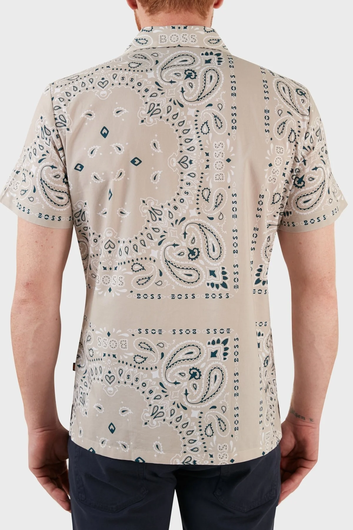 Boss Pamuklu Slim Fit Desenli Erkek Gömlek 50467535 271 BEJ - 2