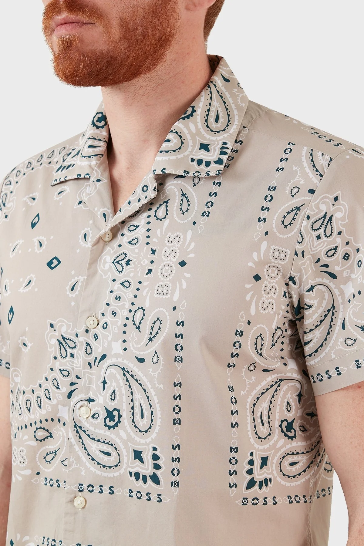Boss Pamuklu Slim Fit Desenli Erkek Gömlek 50467535 271 BEJ - 6