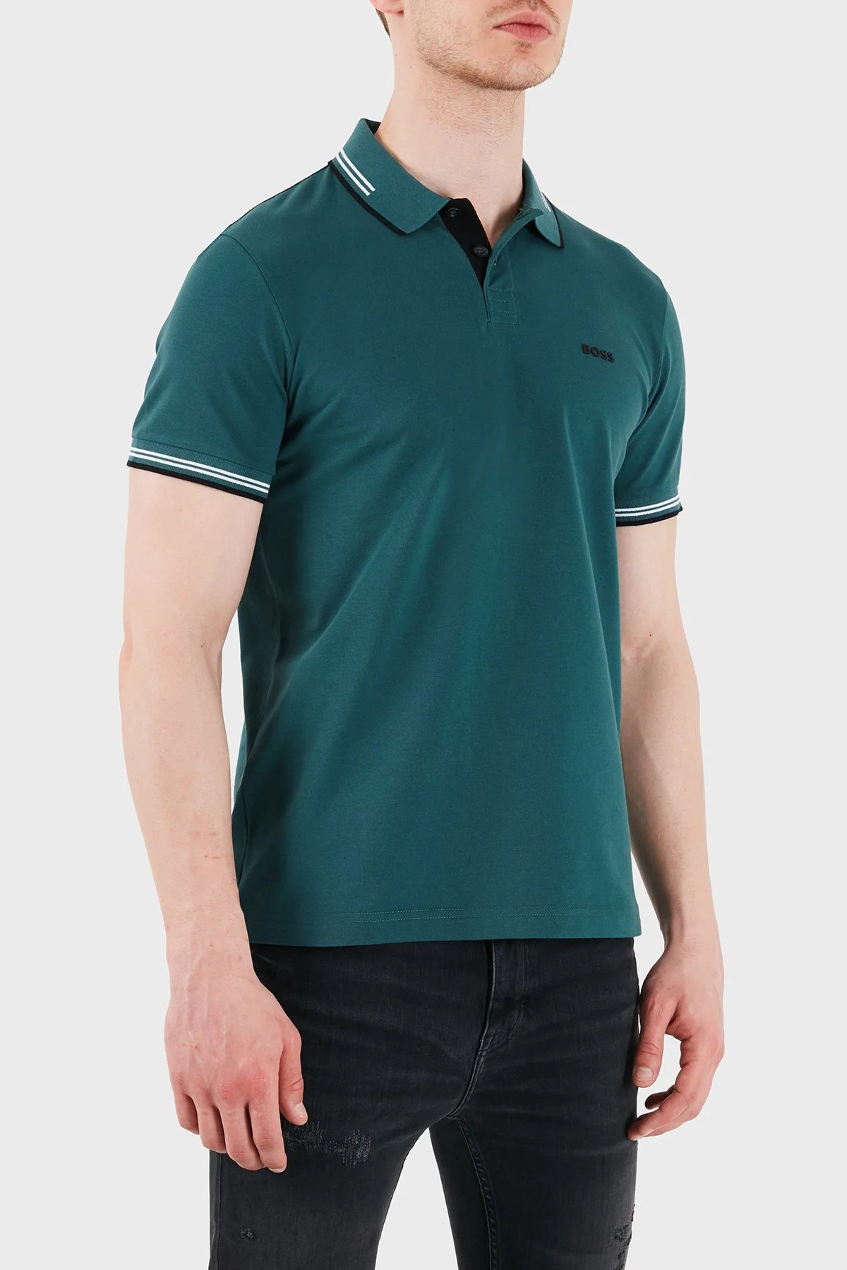 Boss Pamuklu Slim Fit Düğmeli Erkek Polo 50506193 356 PETROL - 4