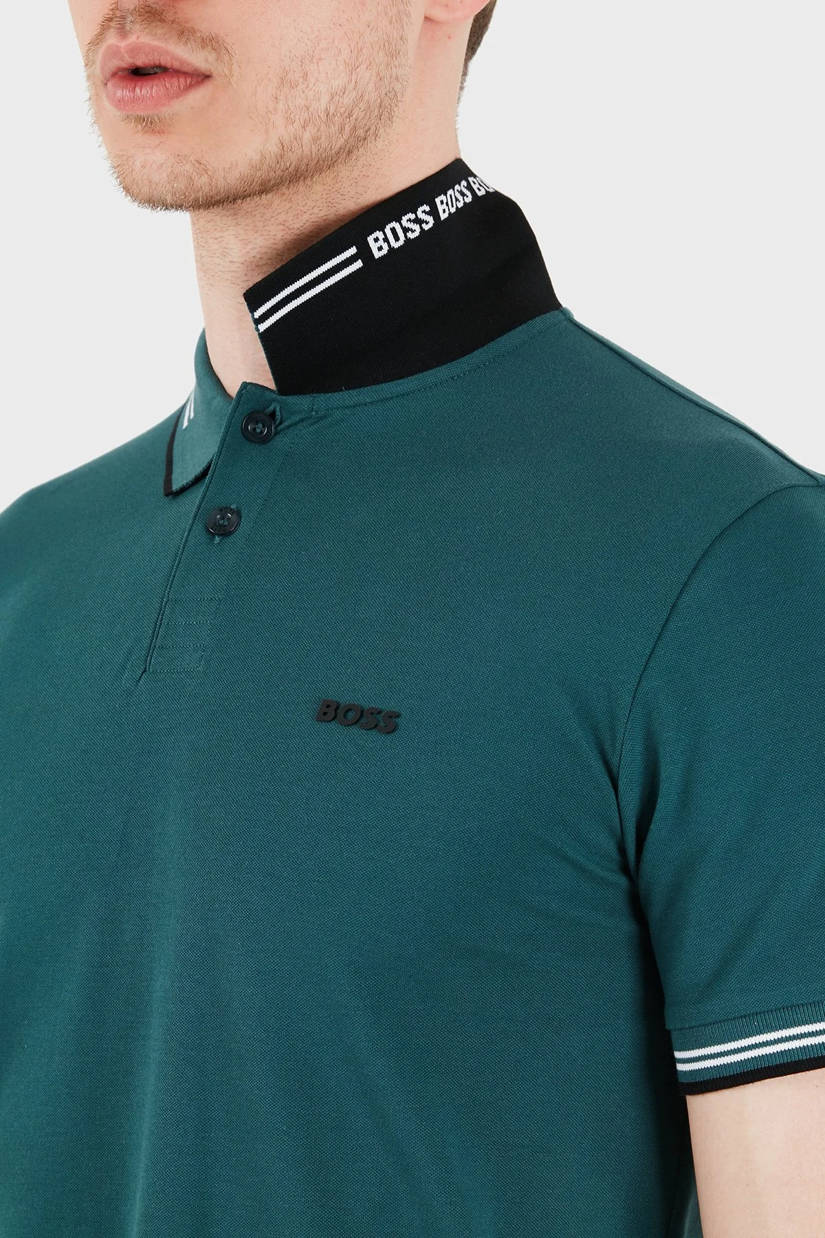 Boss Pamuklu Slim Fit Düğmeli Erkek Polo 50506193 356 PETROL - 6