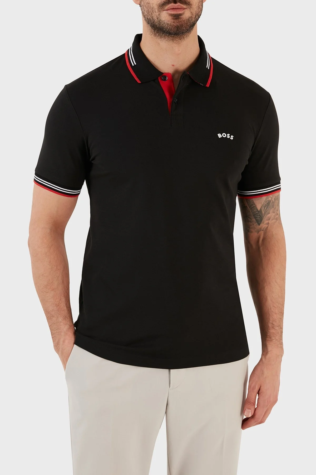 Boss Pamuklu Slim Fit Düğmeli Erkek Polo T Shirt 50469245 005 SİYAH - 1