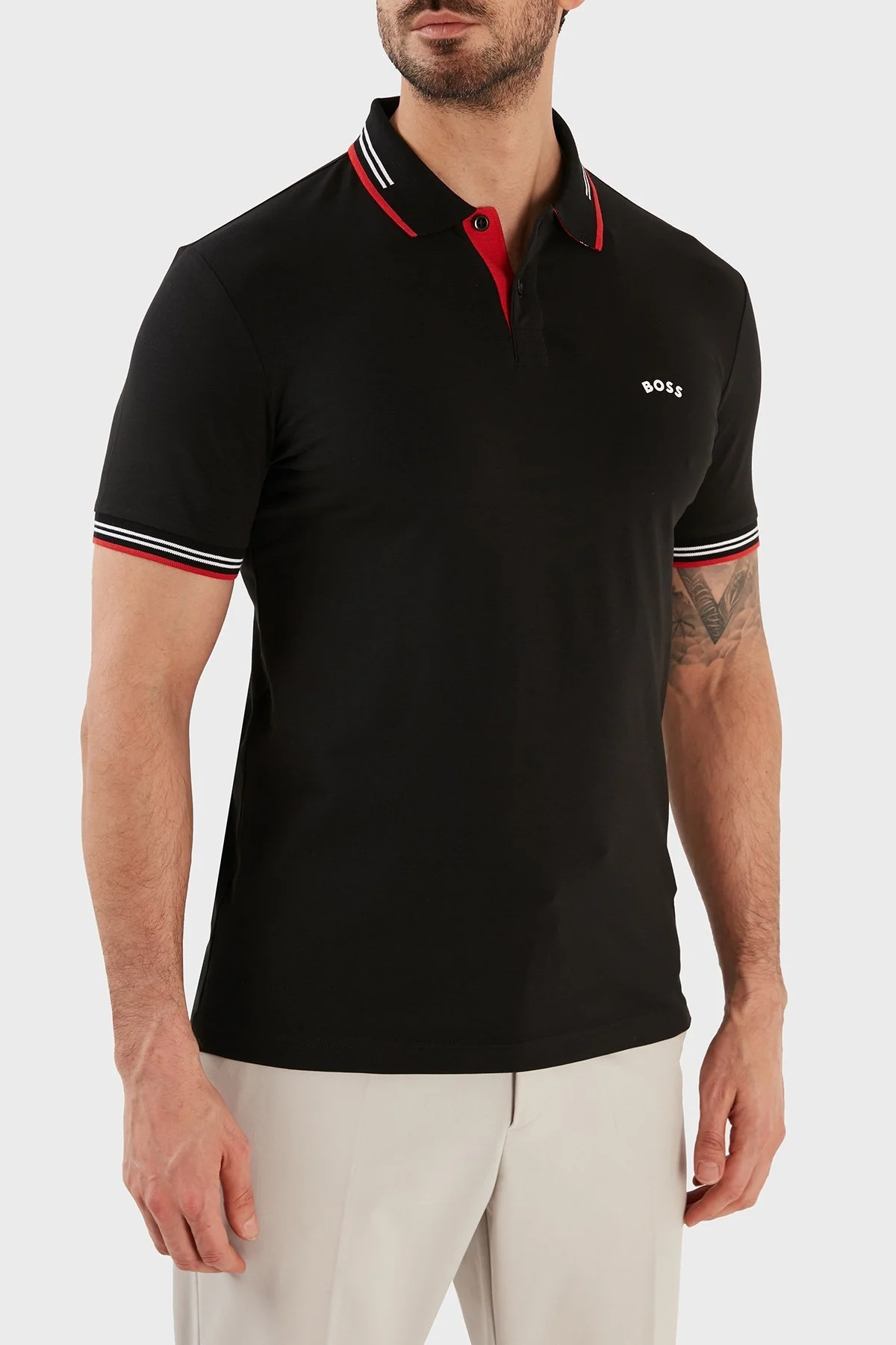 Boss Pamuklu Slim Fit Düğmeli Erkek Polo T Shirt 50469245 005 SİYAH - 3