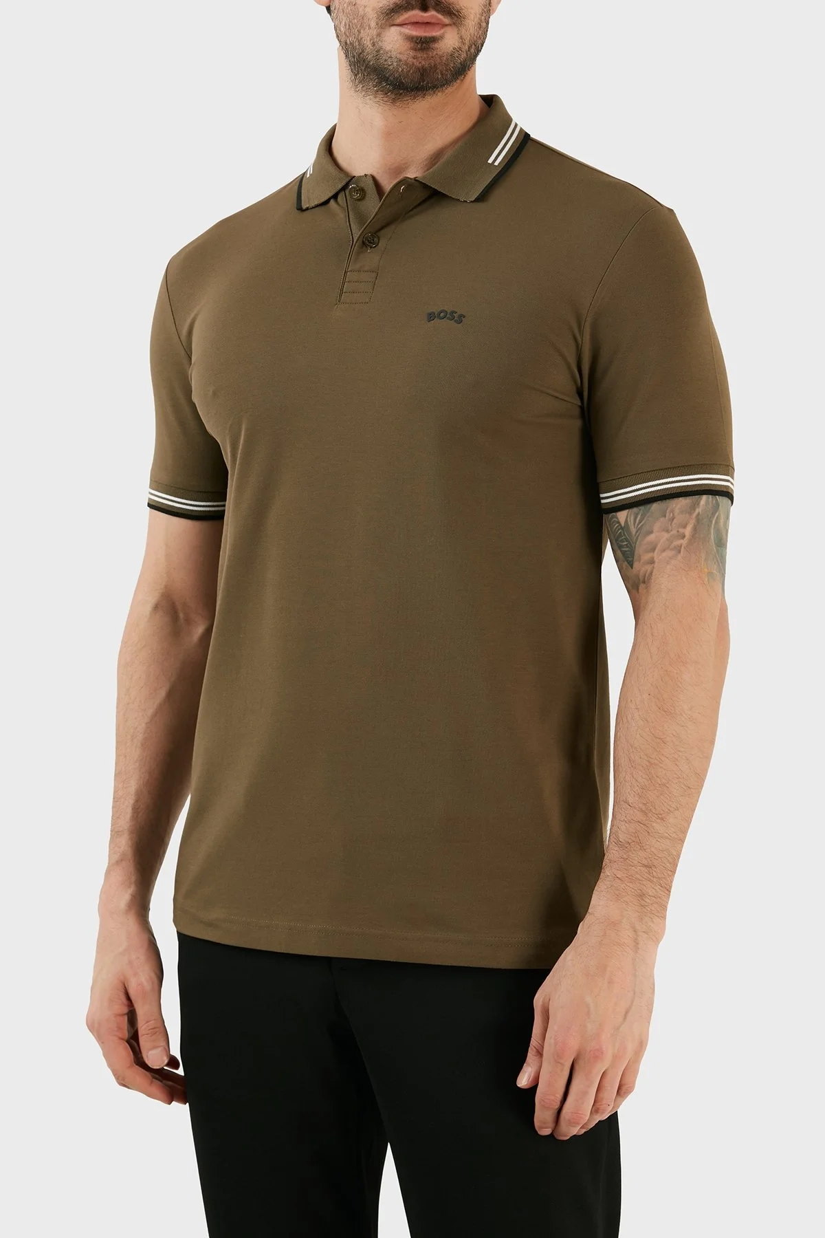 Boss Pamuklu Slim Fit Düğmeli Erkek Polo T Shirt 50469245 307 HAKİ - 2