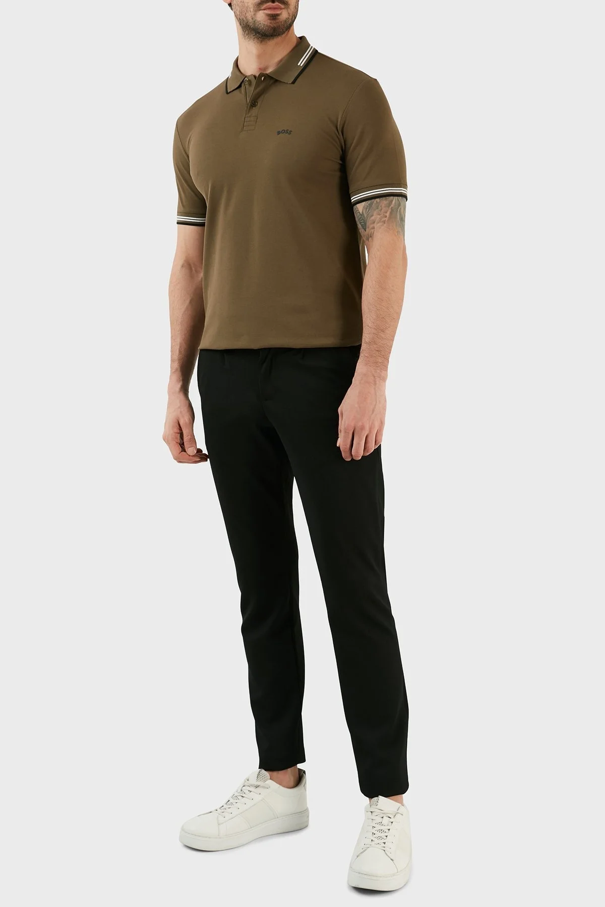 Boss Pamuklu Slim Fit Düğmeli Erkek Polo T Shirt 50469245 307 HAKİ - 5