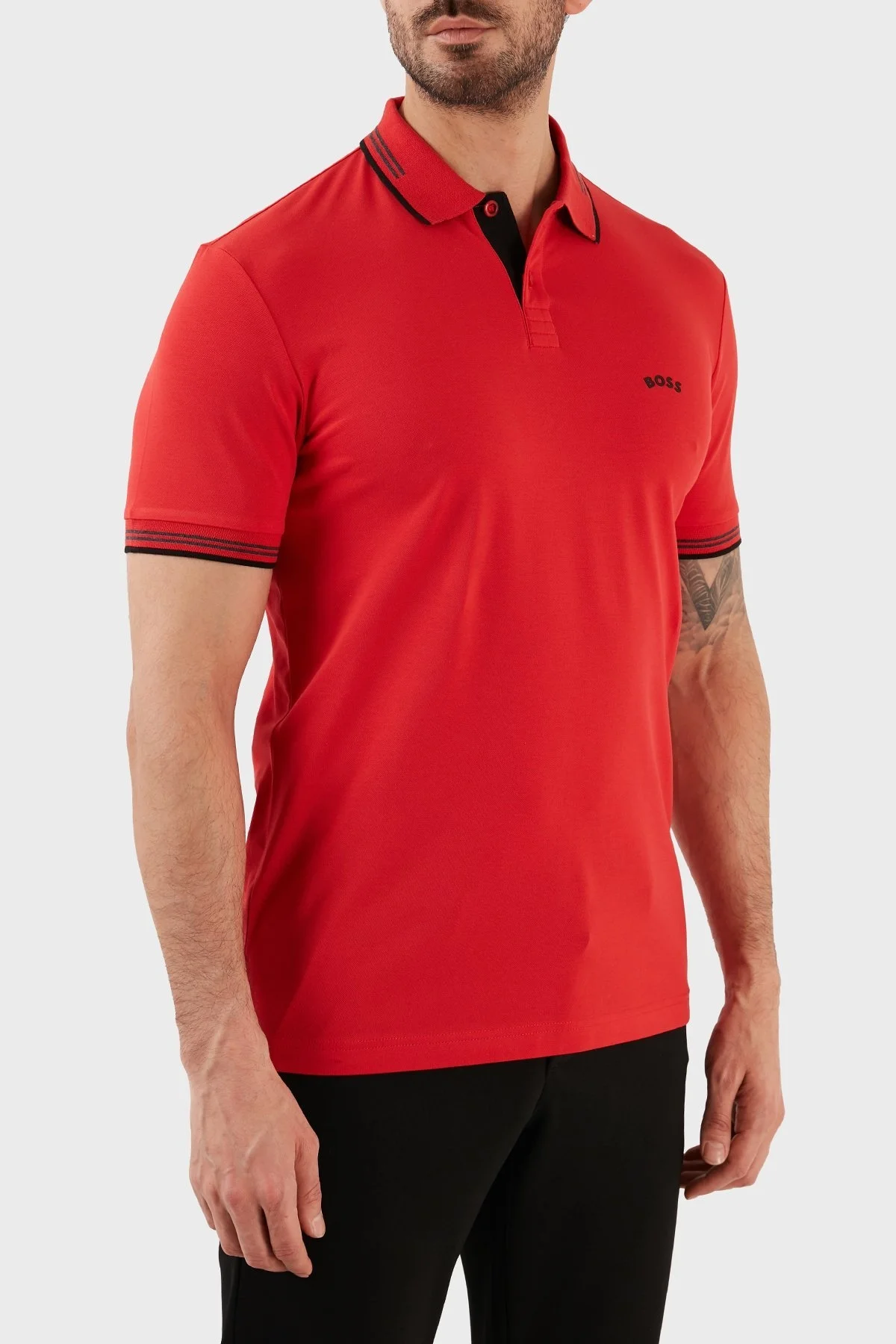 Boss Pamuklu Slim Fit Düğmeli Erkek Polo T Shirt 50469245 624 KIRMIZI - 2