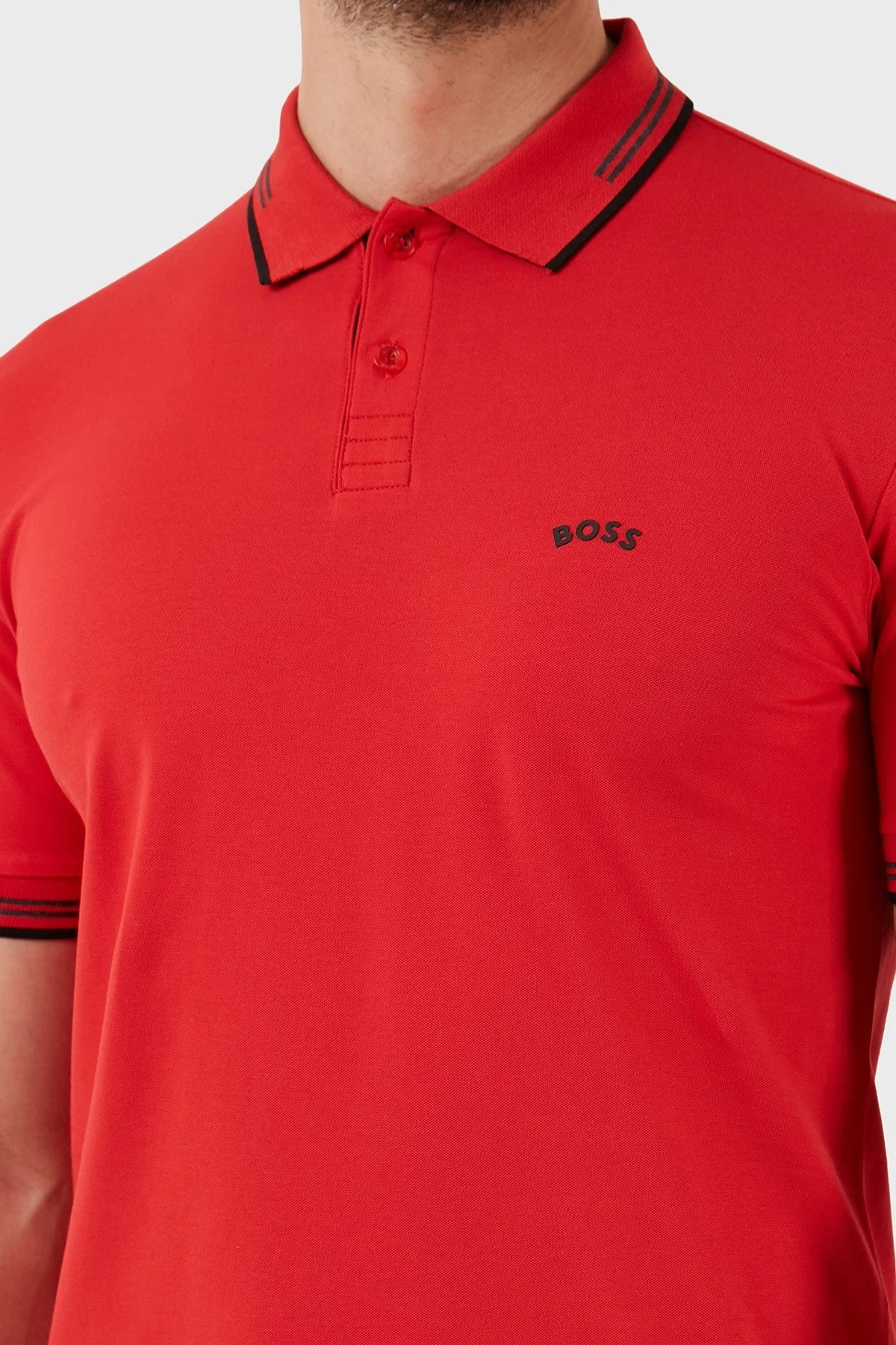 Boss Pamuklu Slim Fit Düğmeli Erkek Polo T Shirt 50469245 624 KIRMIZI - 3