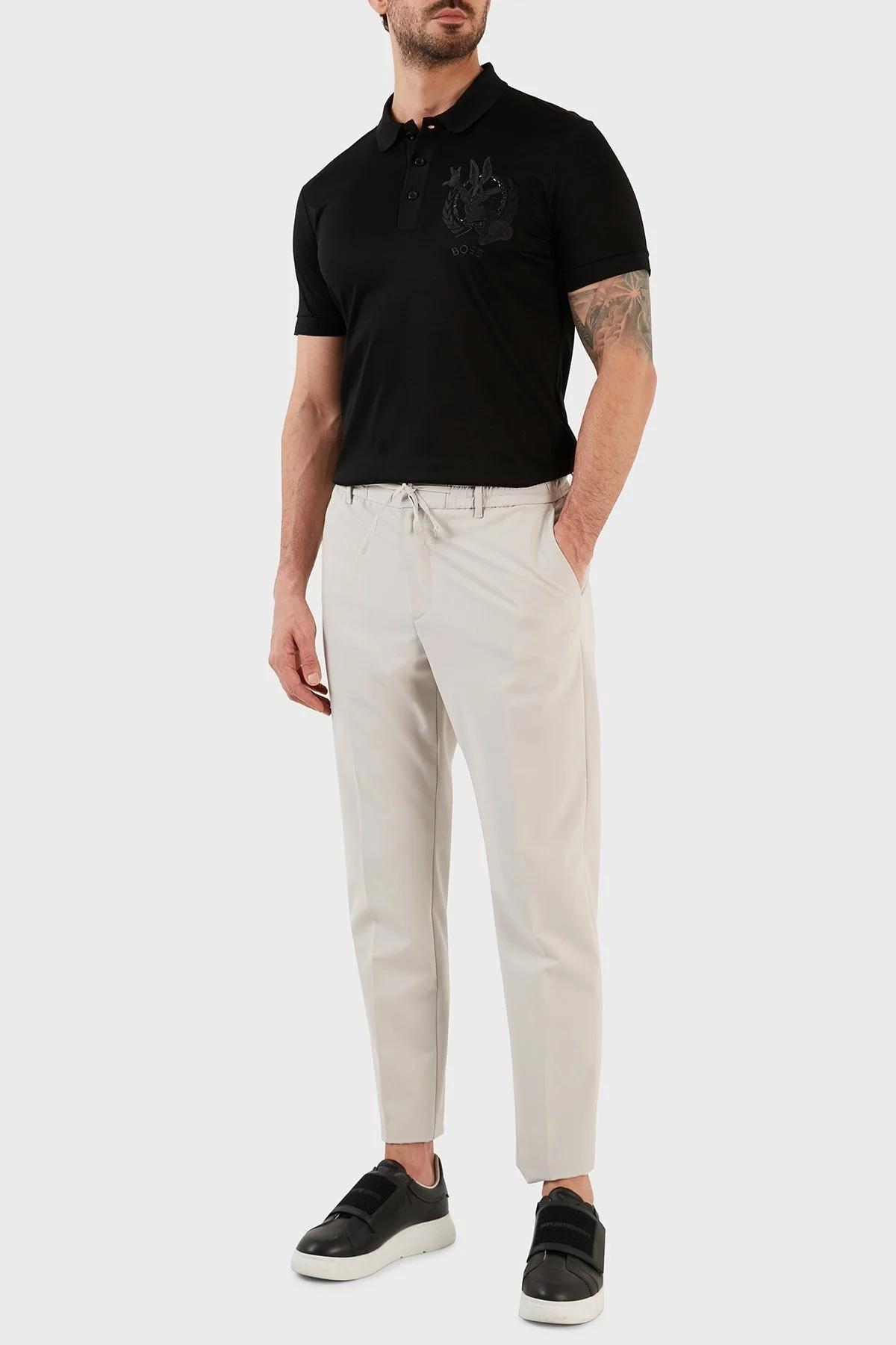 Boss Pamuklu Slim Fit Düğmeli Erkek Polo T Shirt 50483832 001 SİYAH - 5