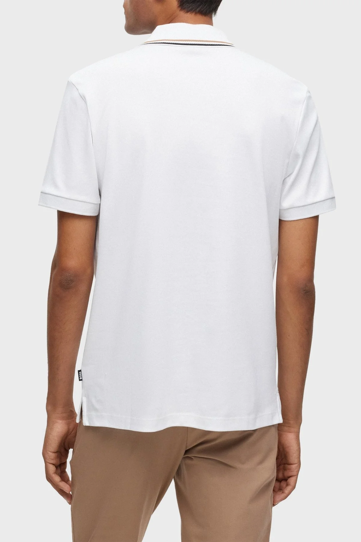 Boss Pamuklu Slim Fit Düğmeli Erkek Polo Yaka T Shirt 50469360 100 BEYAZ - 4