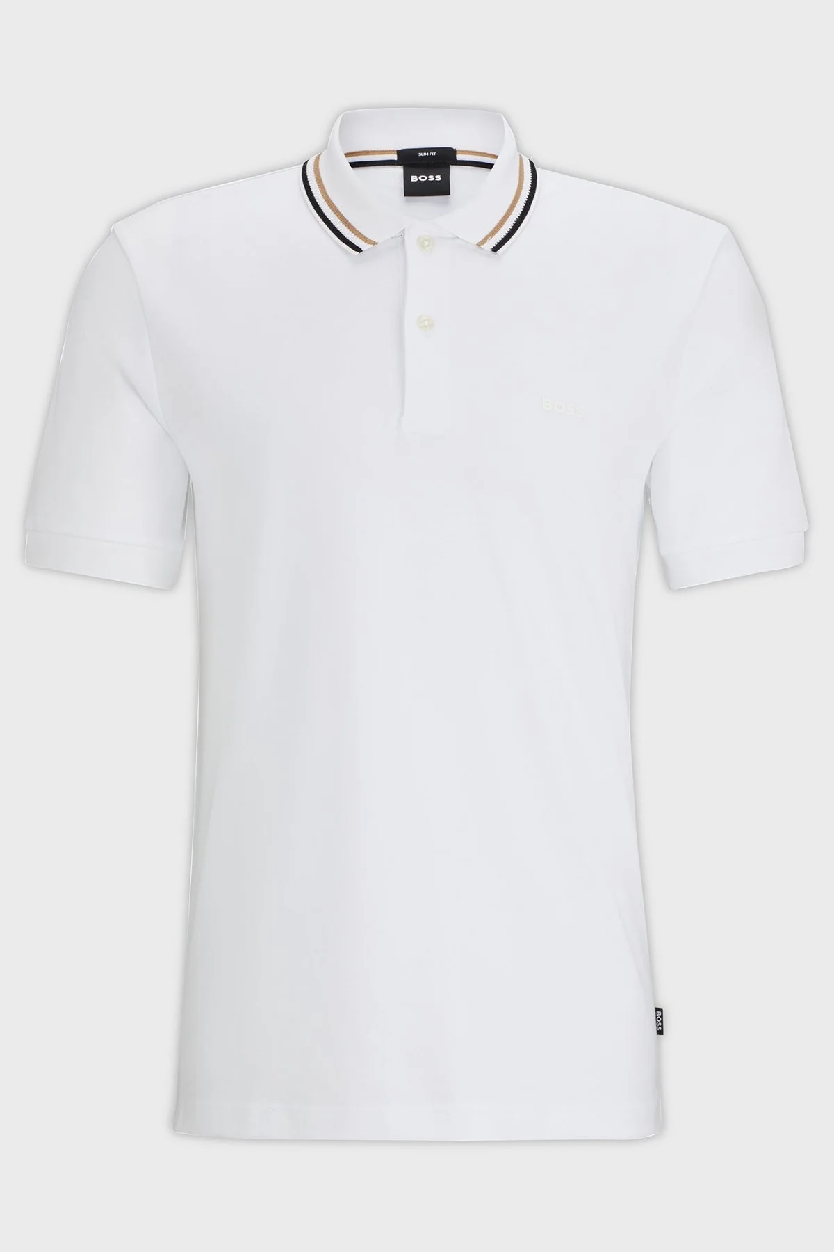 Boss Pamuklu Slim Fit Düğmeli Erkek Polo Yaka T Shirt 50469360 100 BEYAZ - 10