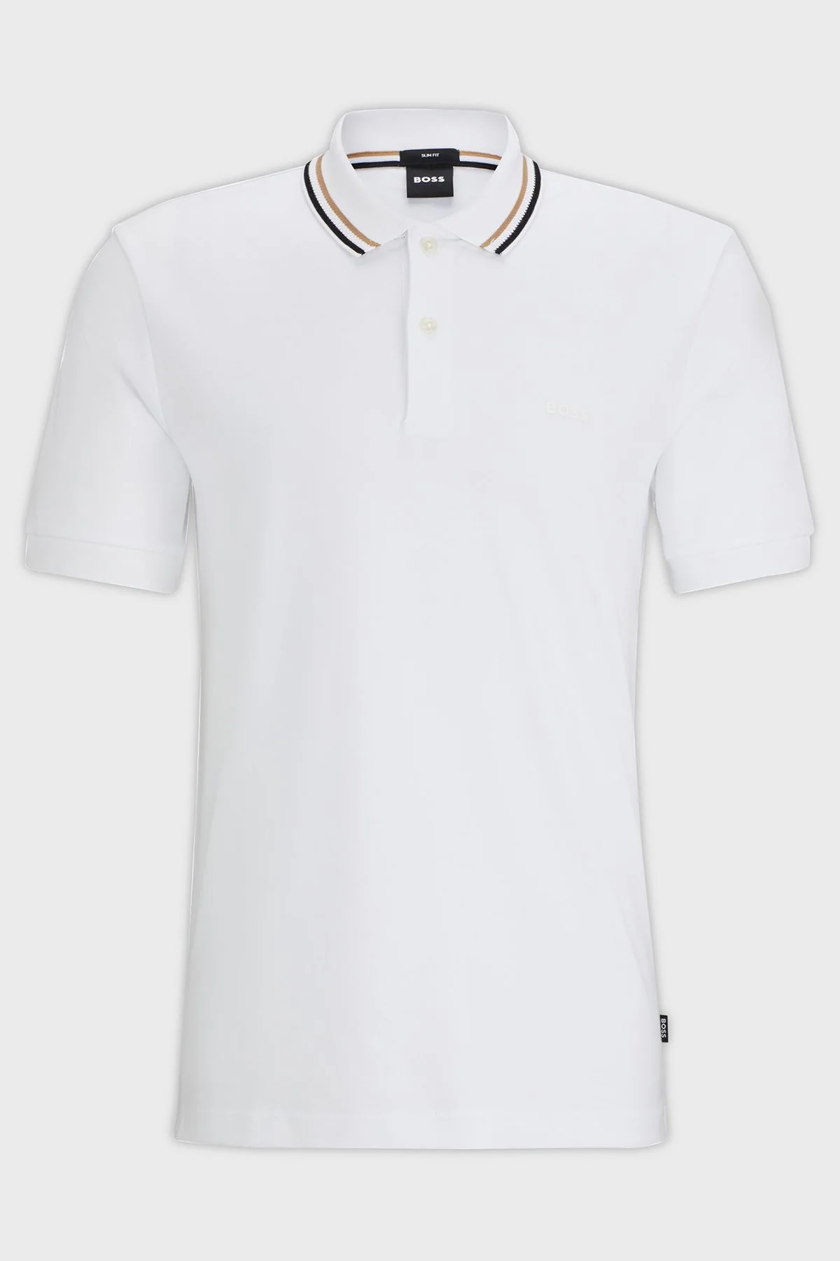 Boss Pamuklu Slim Fit Düğmeli Erkek Polo Yaka T Shirt 50469360 100 BEYAZ - 5