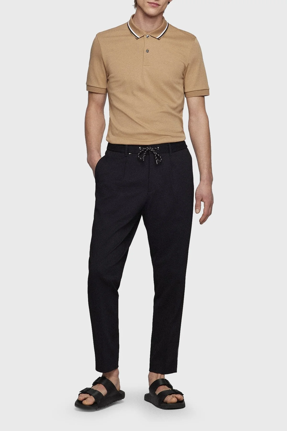 Boss Pamuklu Slim Fit Düğmeli Erkek Polo Yaka T Shirt 50469360 260 KAHVE - 3