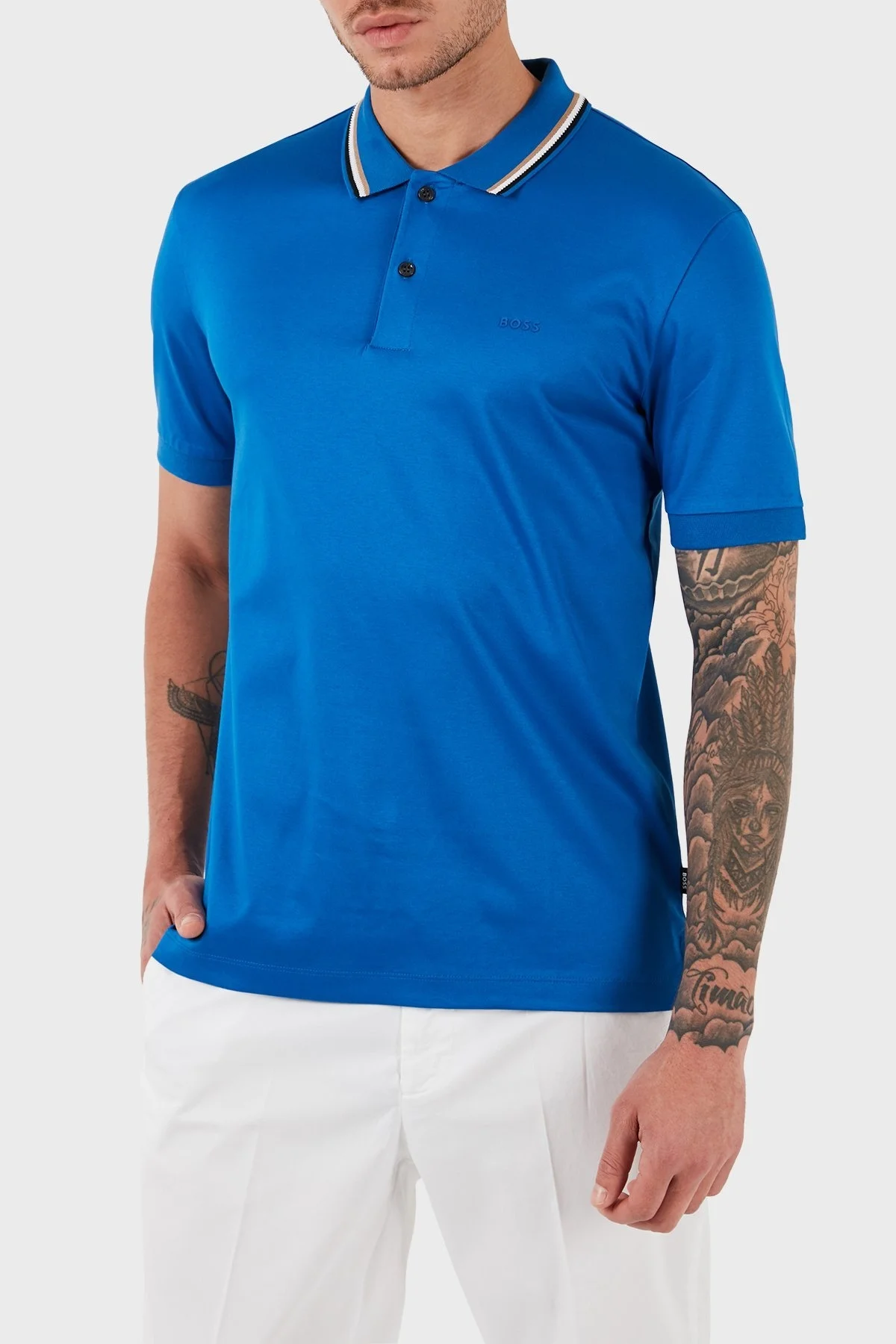 Boss Pamuklu Slim Fit Düğmeli Erkek Polo Yaka T Shirt 50469360 423 SAKS - 3